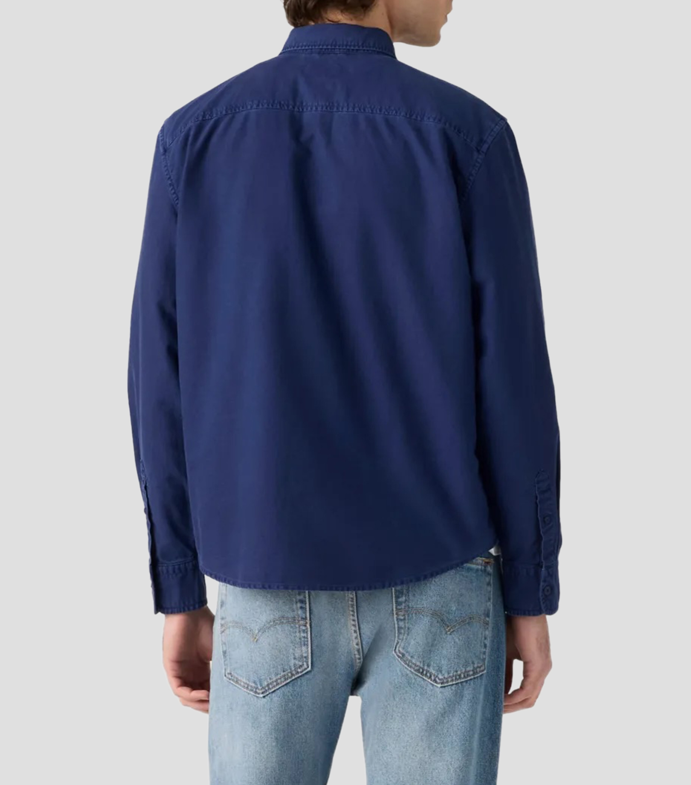 Camisa lisa manga larga Hombre