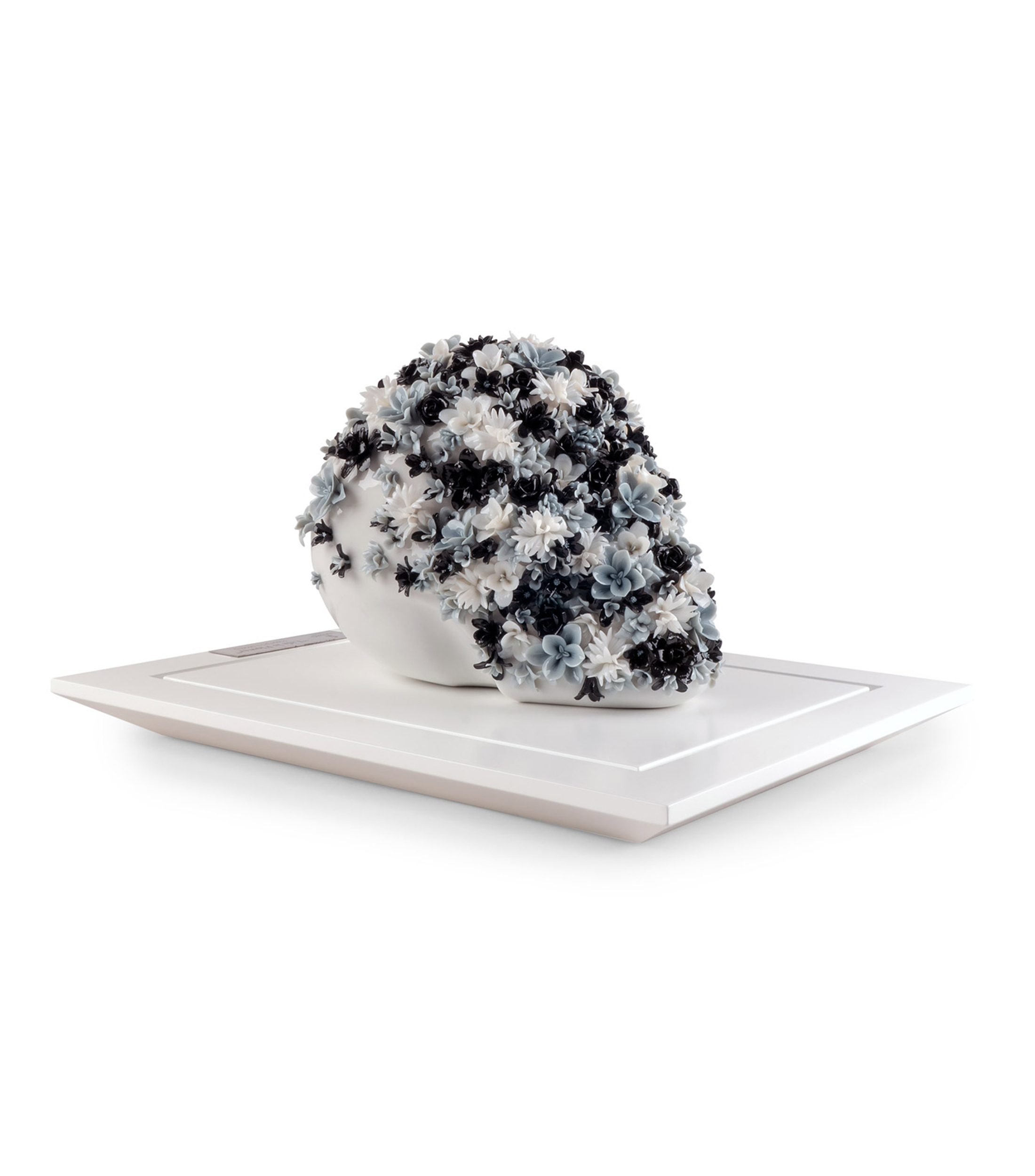 Figura Decorativa Life is Flower Black and White en porcelana