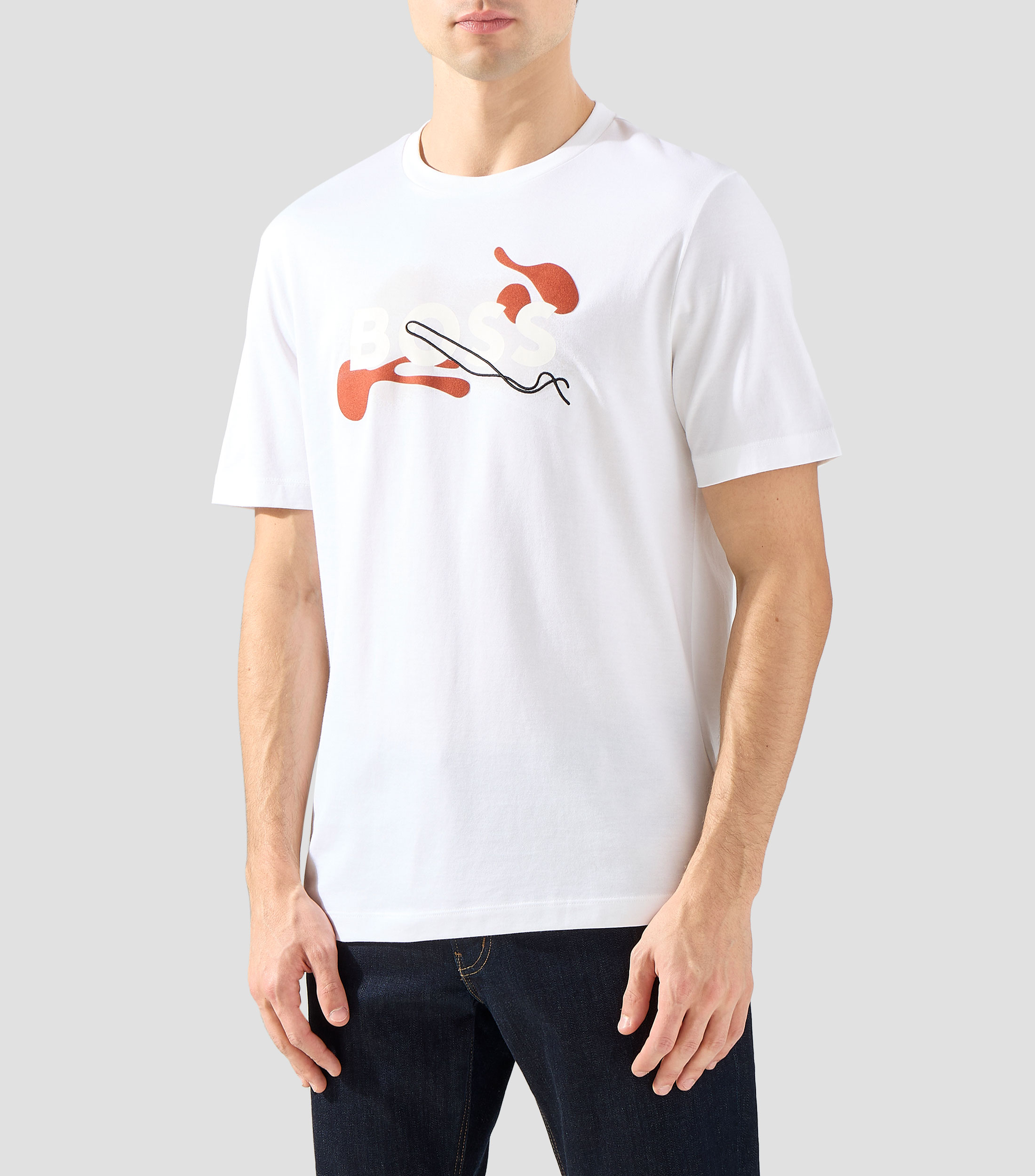 Playera cuello redondo manga corta estampado Hombre