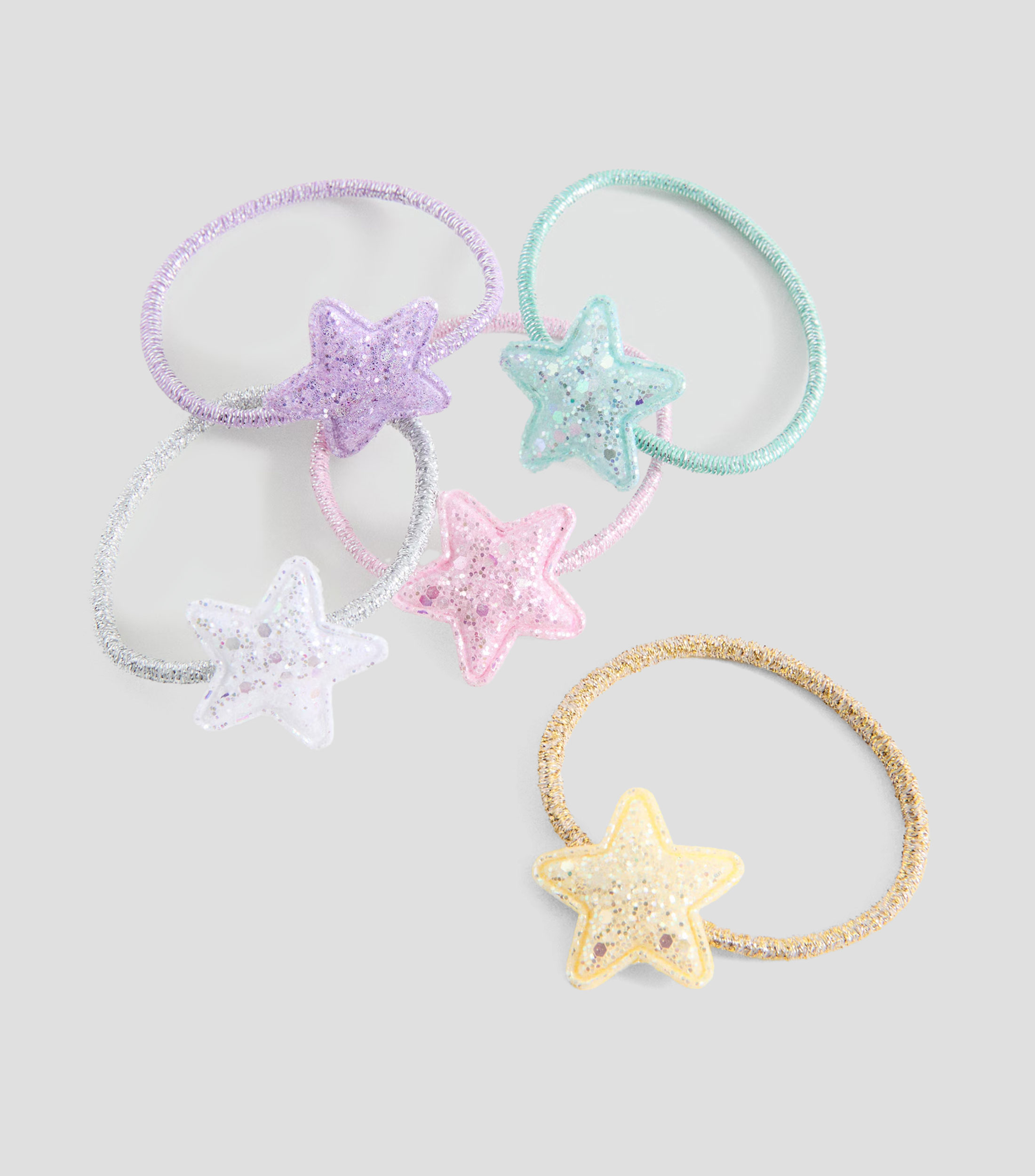 Set 5 ligas para cabello estrellas Niña