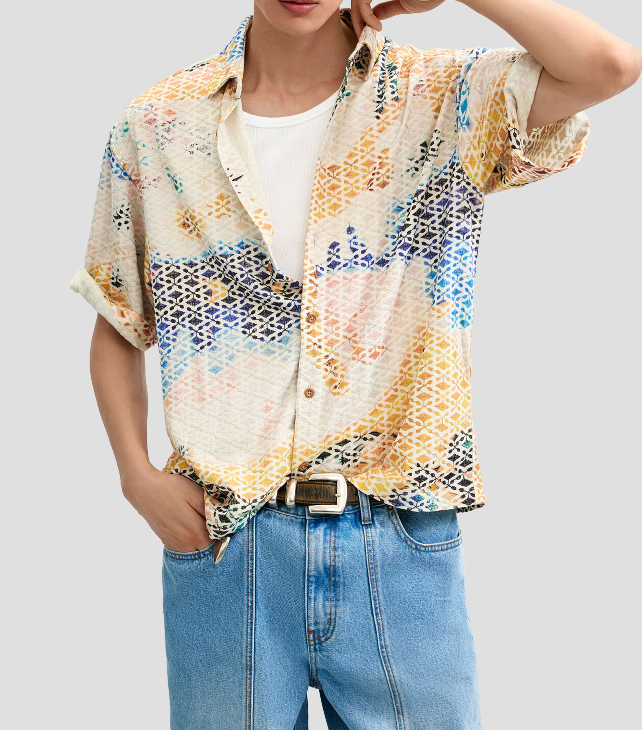 Camisa fantasía manga corta Hombre