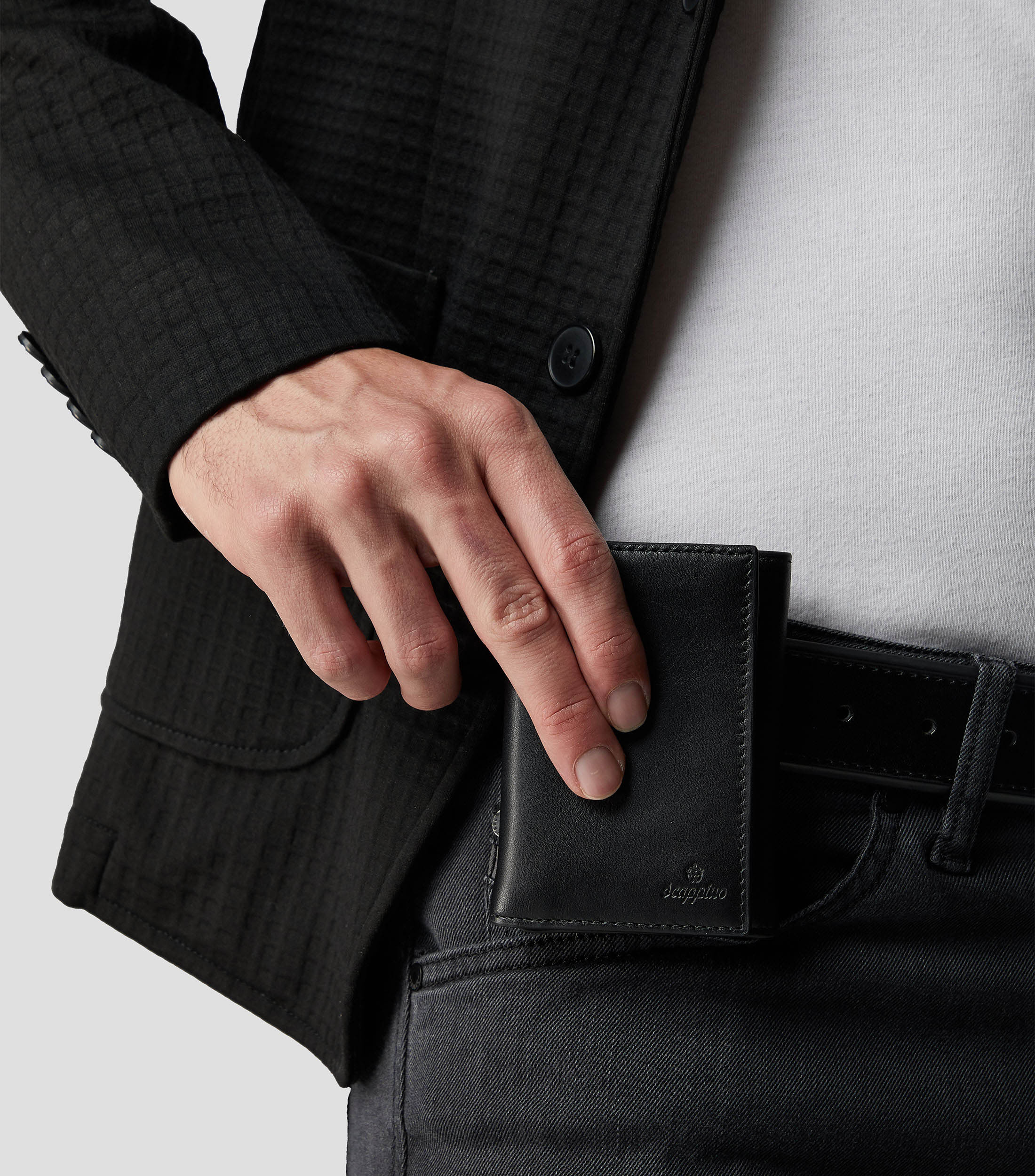 Cartera trifold en piel Hombre