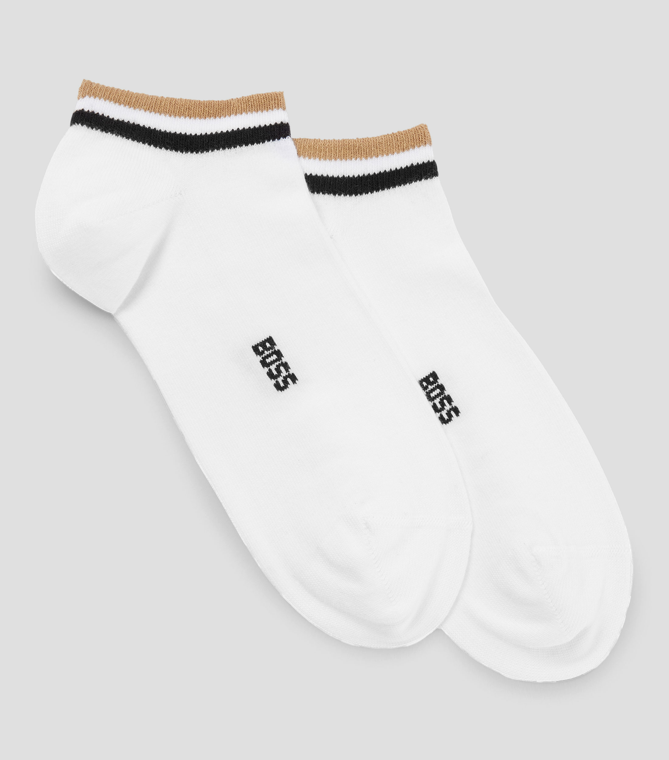 Set de dos pares de calcetines tobilleros con rayas distintivas Hombre