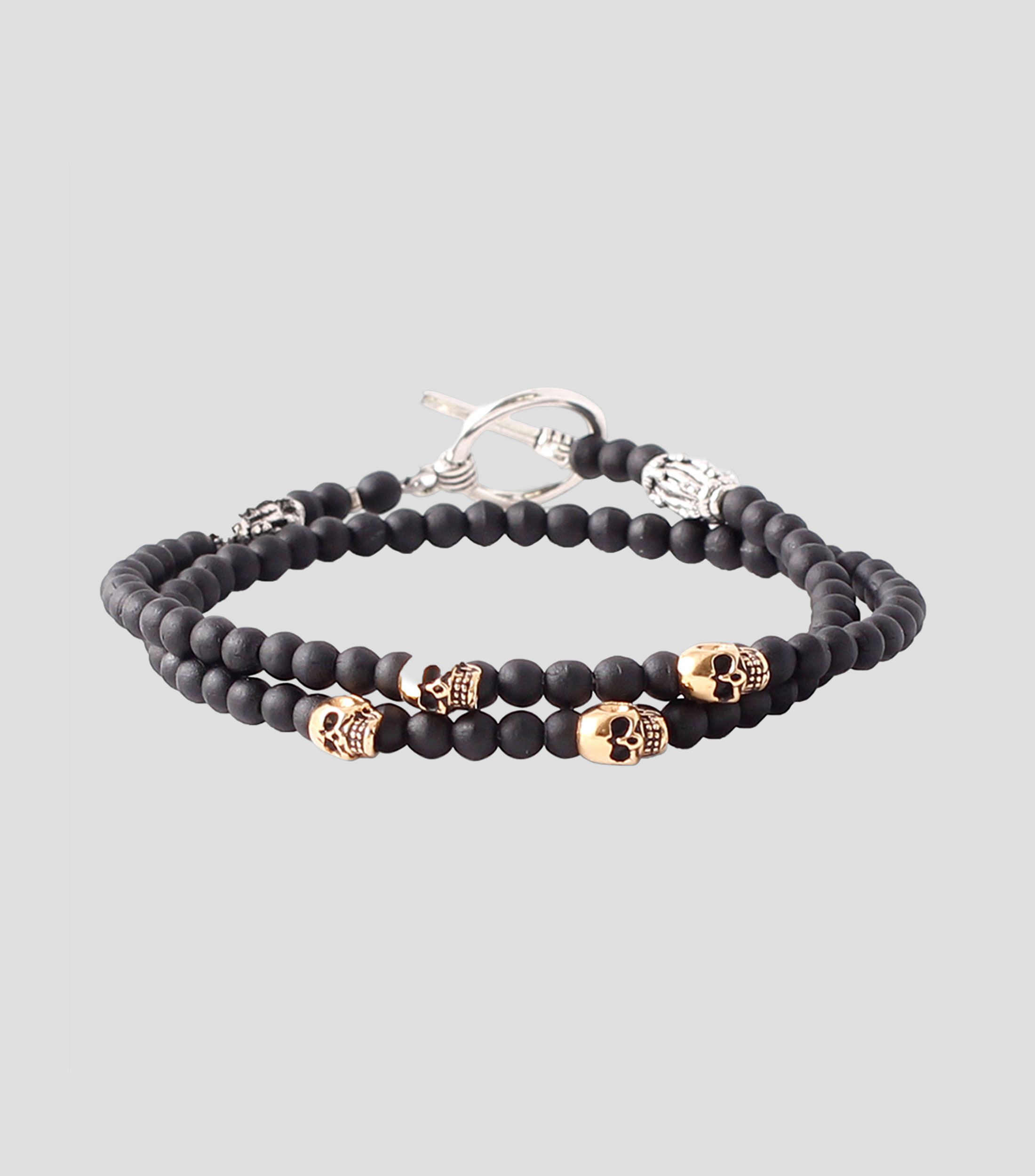 Brazalete Gold Miniskull Double Hombre