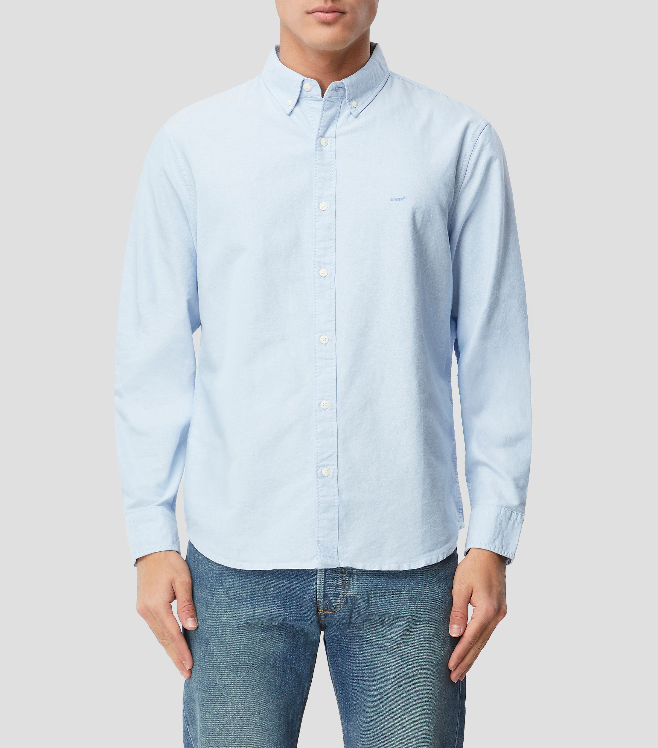 Camisa lisa manga larga Hombre