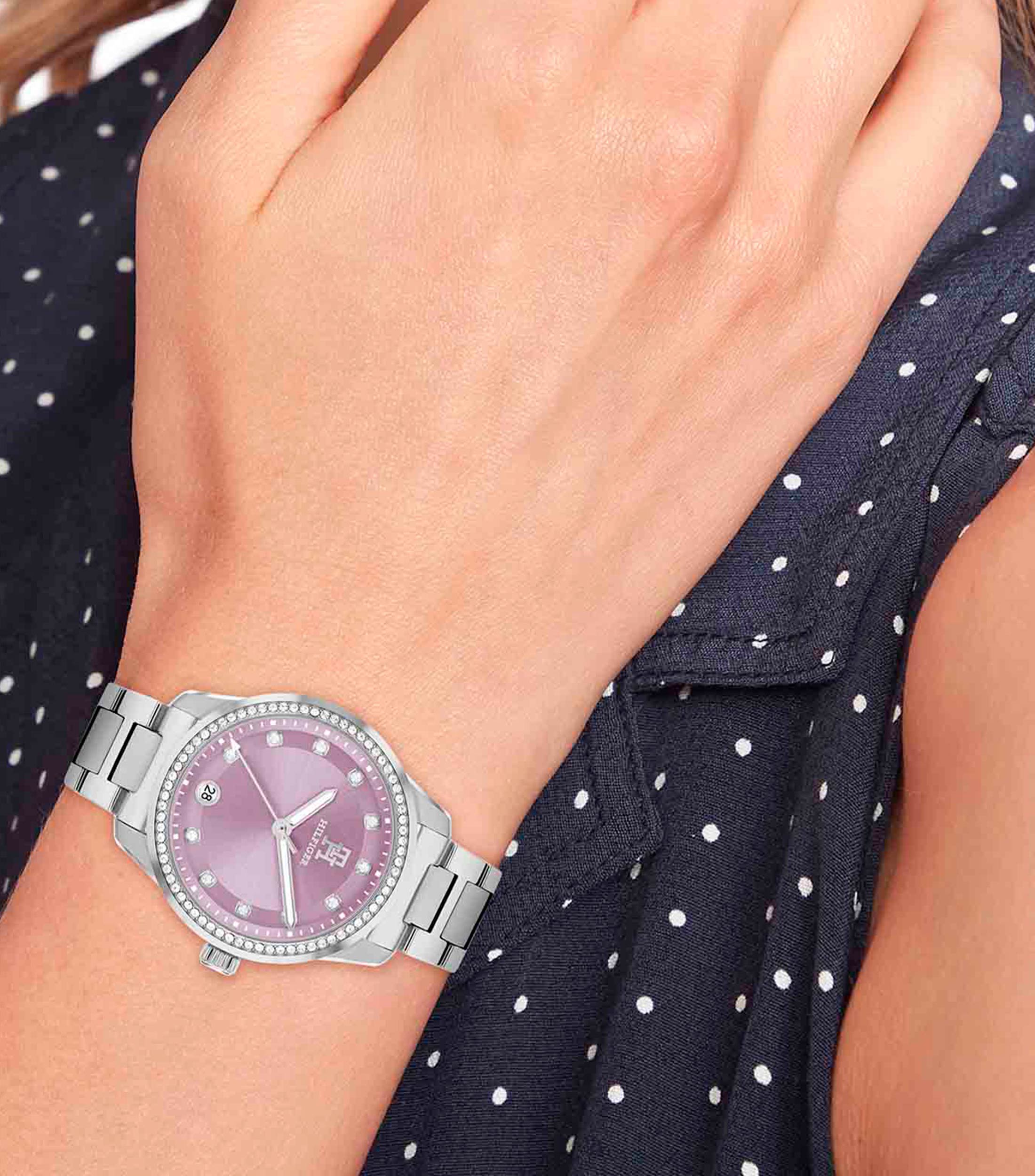 Reloj para Mujer Crystals Deportivo, Plateado