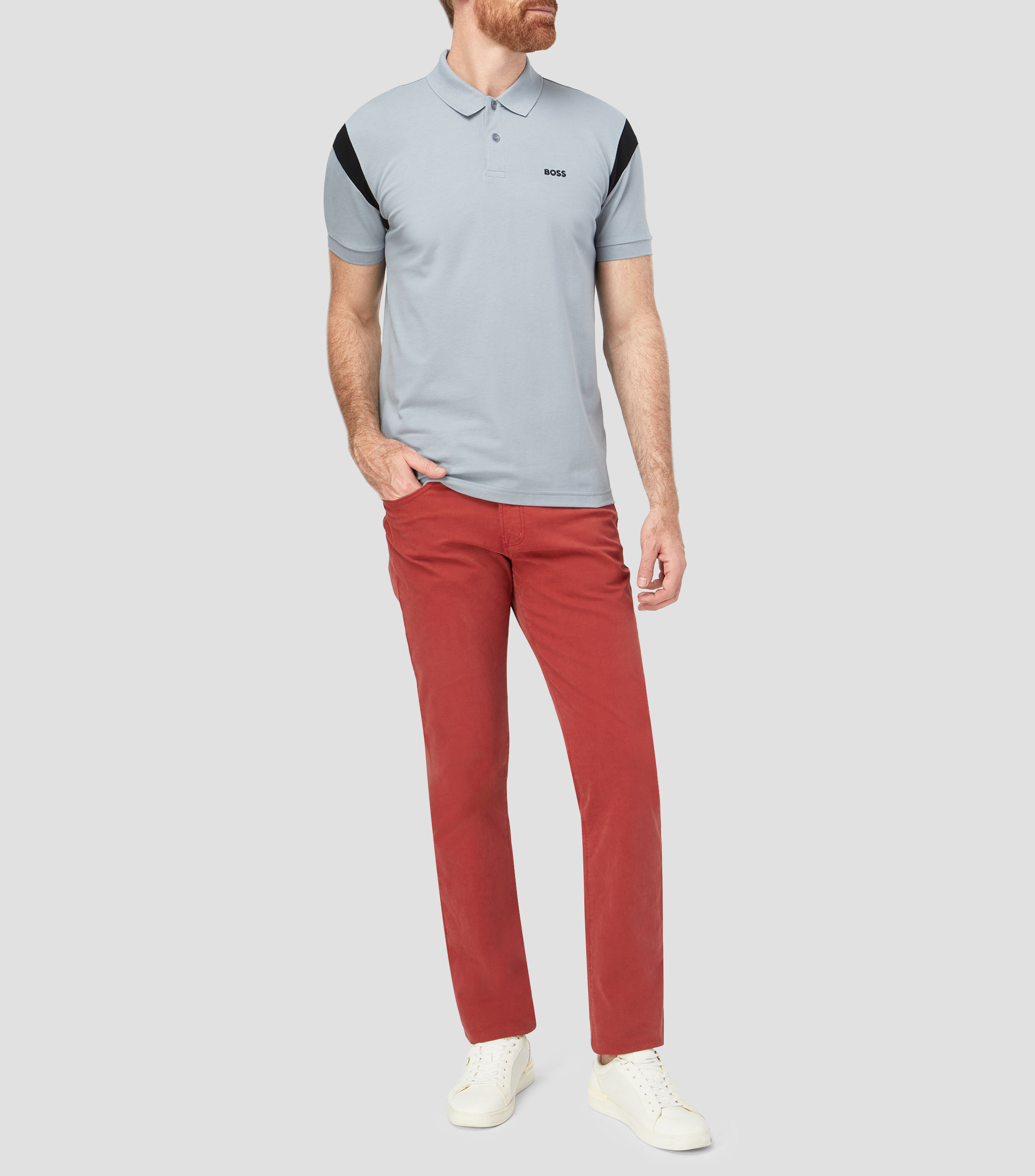 Playera tipo polo manga corta lisa Hombre