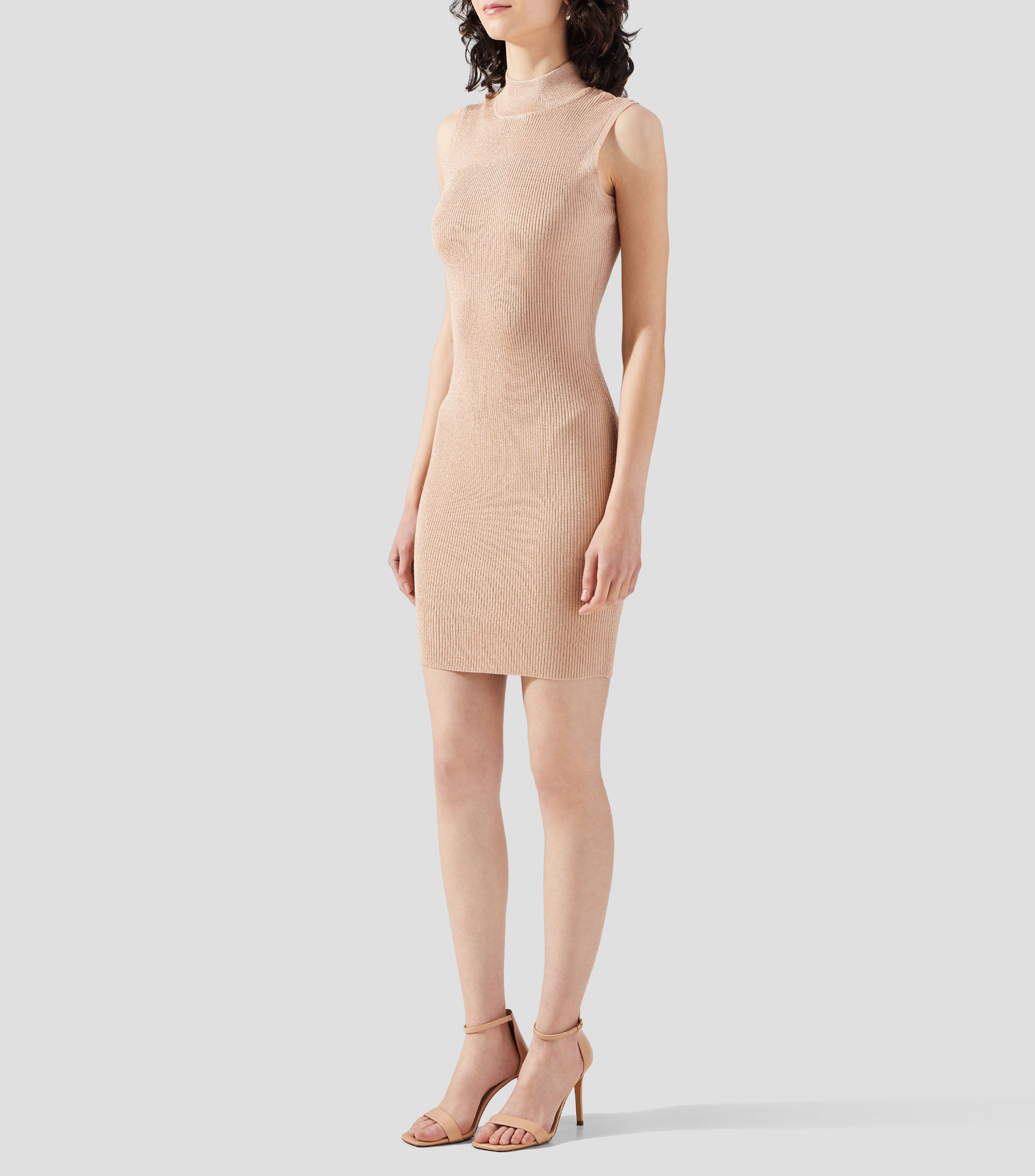 Vestido midi liso Mujer
