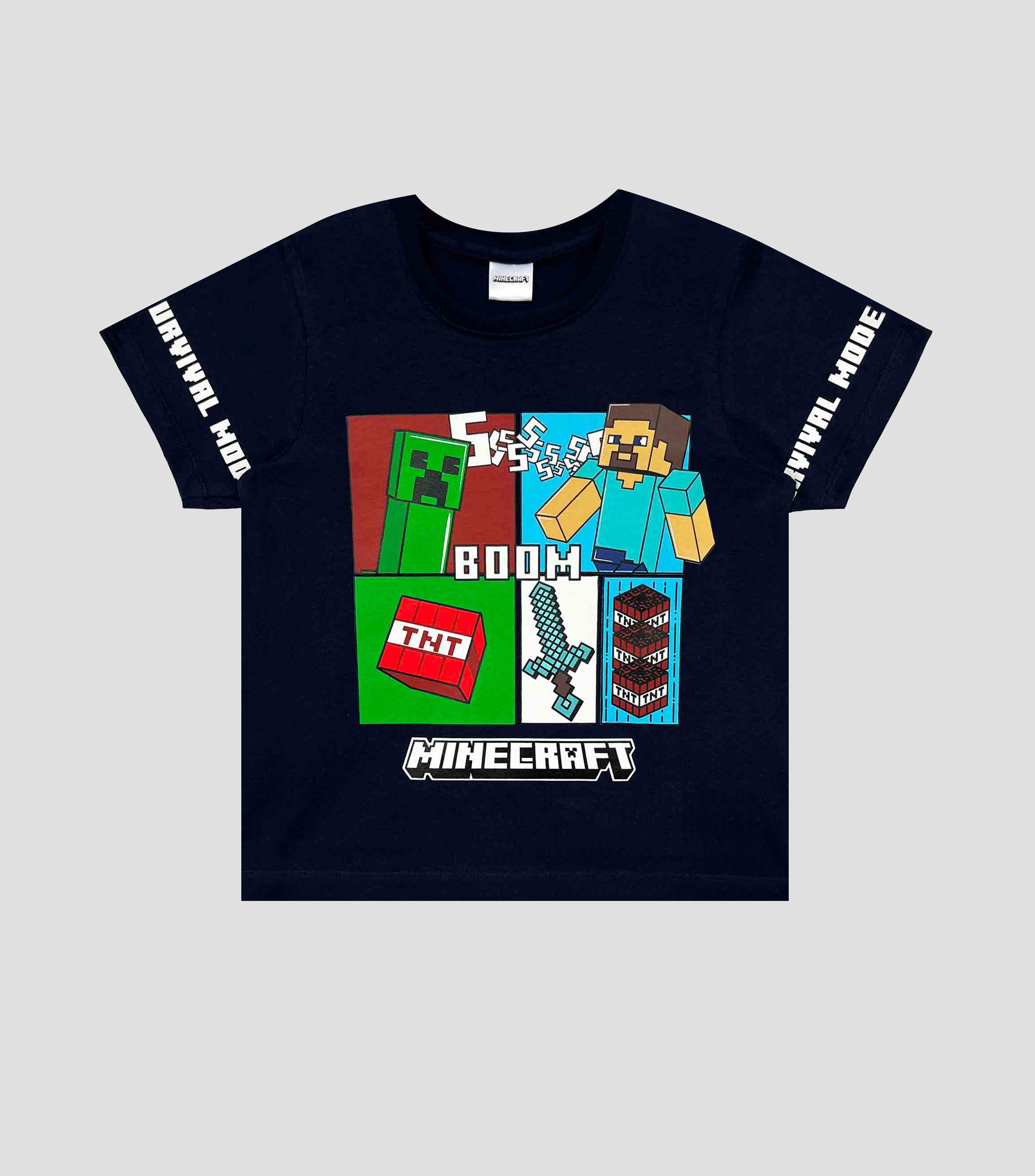 Playera de cuello redondo con manga corta estampada Niño