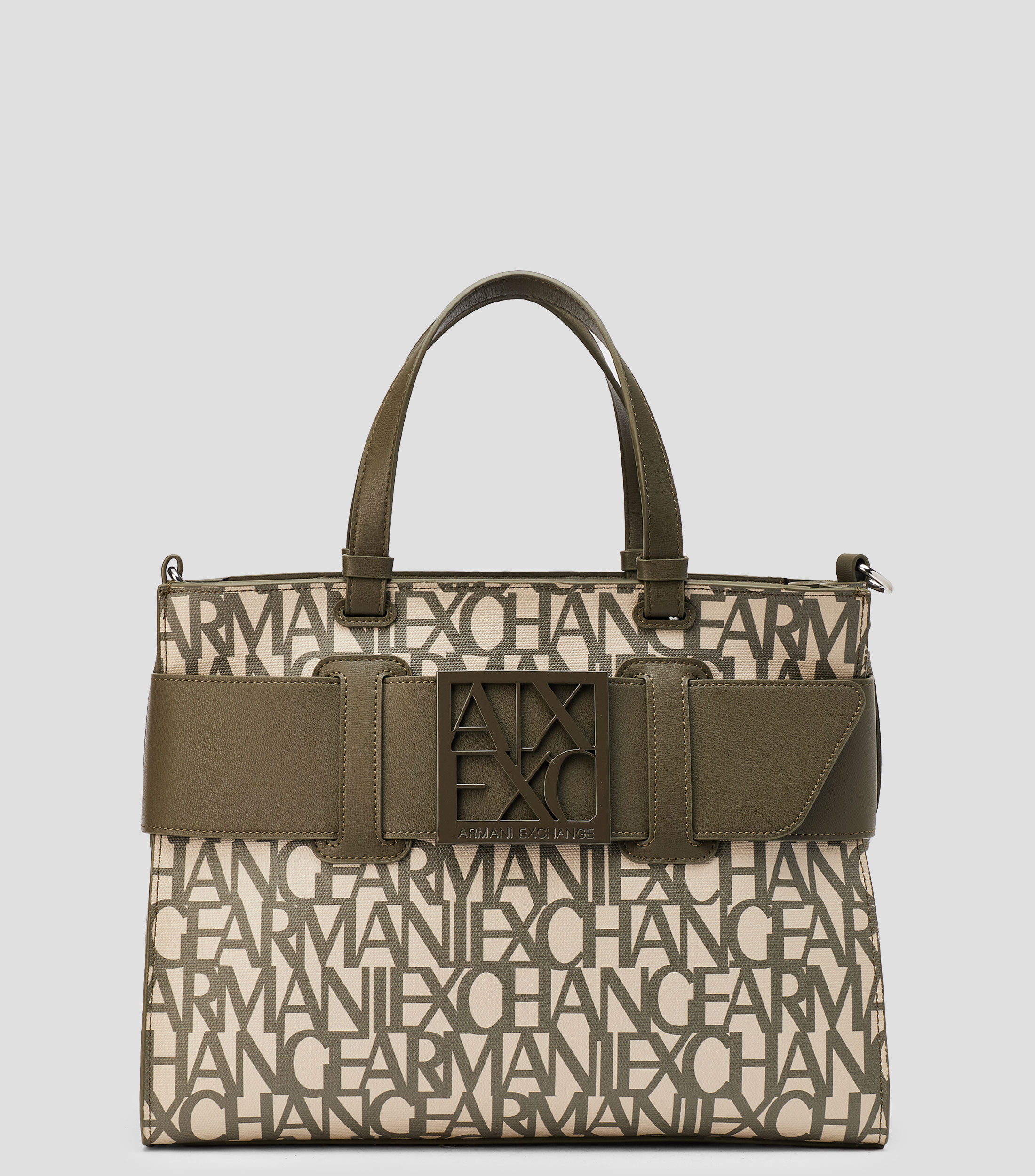 Bolsa tote verde shopping estampada Mujer
