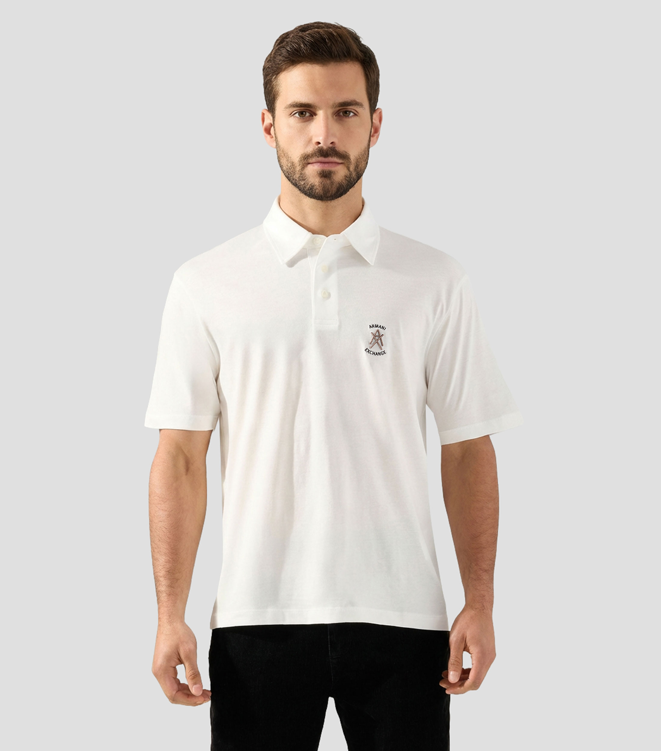 Playera tipo polo manga corta lisa Hombre