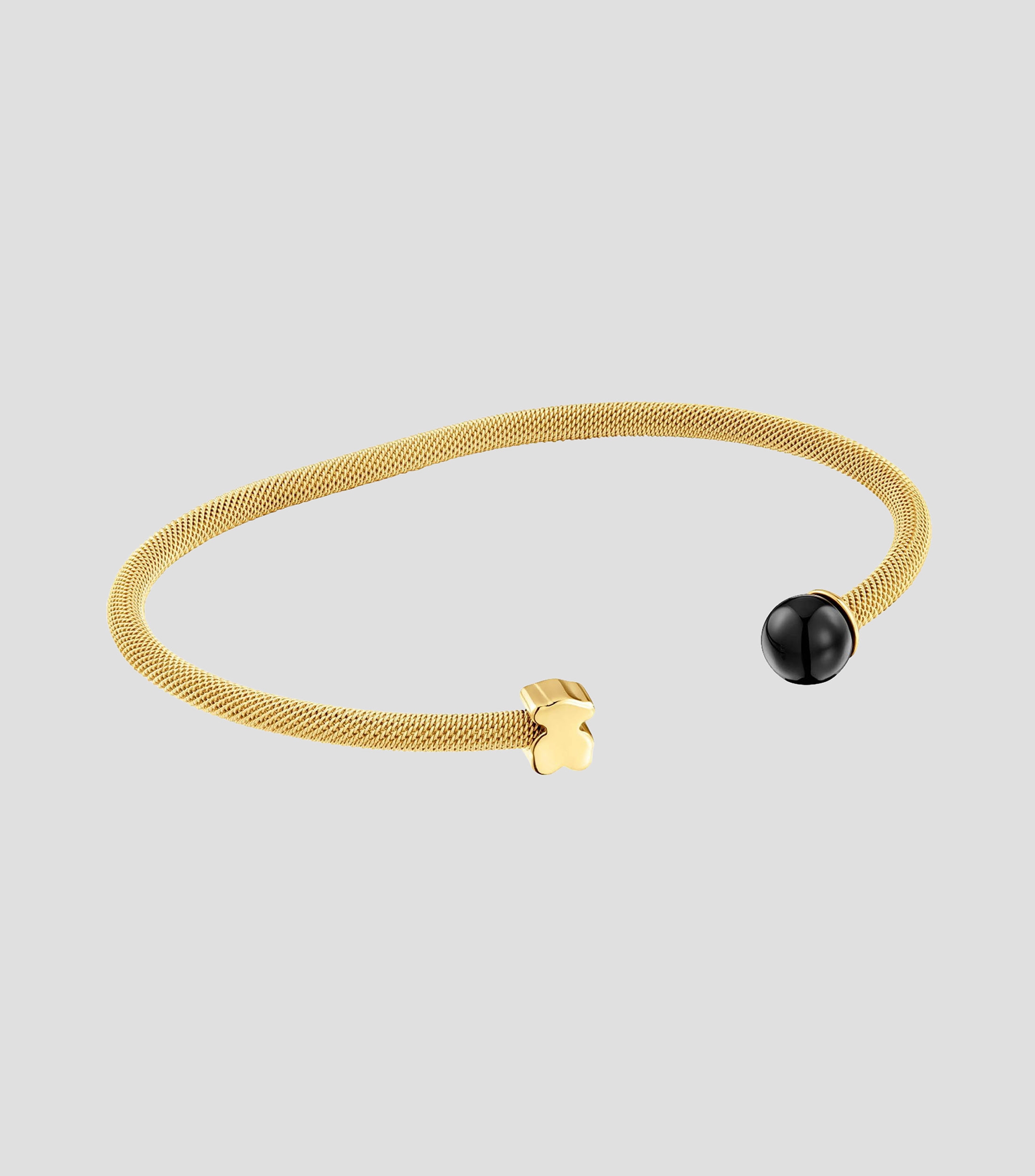Pulsera abierta con ónix Icon Mesh Mujer
