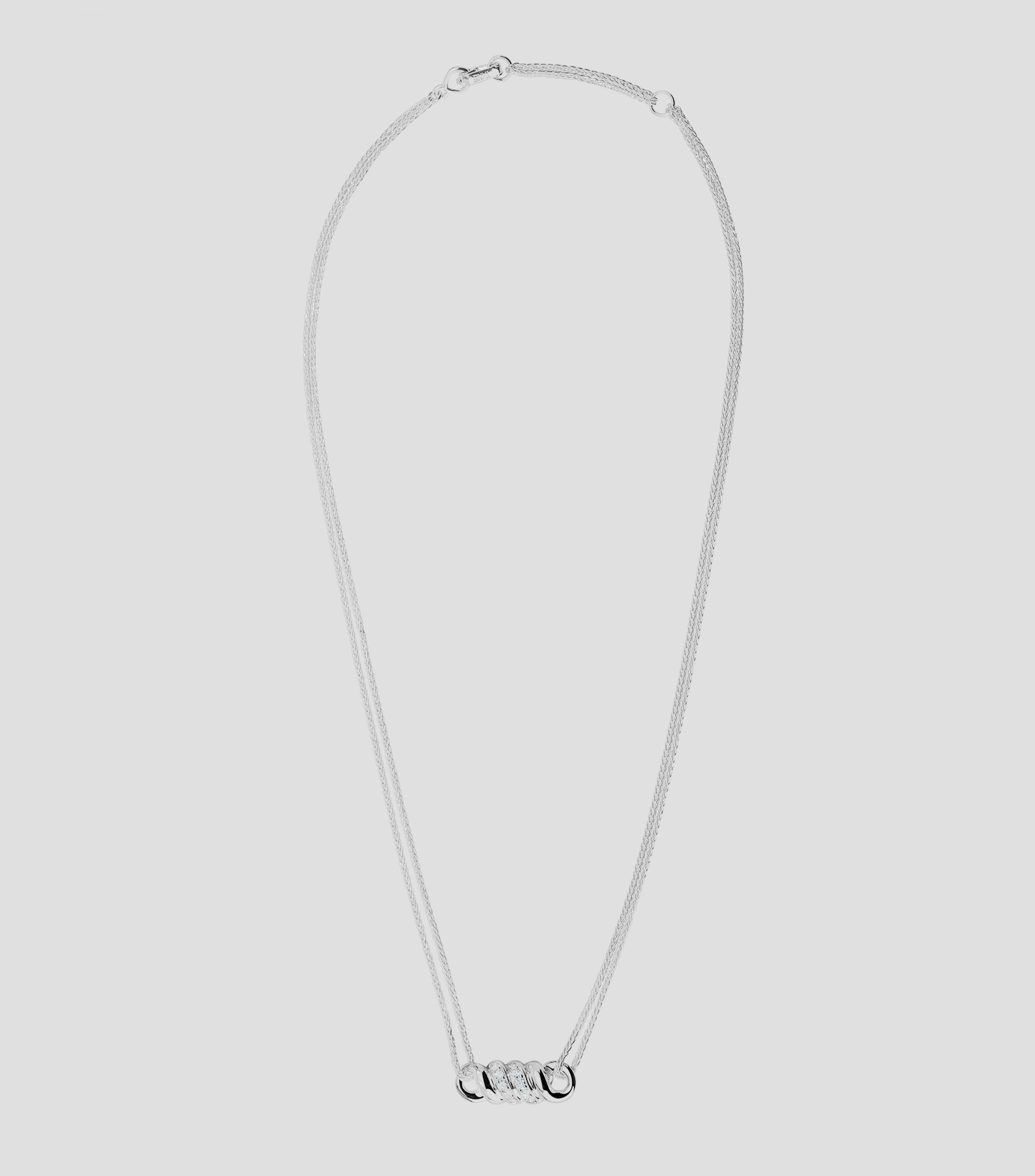 Dije en plata con Diamantes Lazos Infinito Mujer
