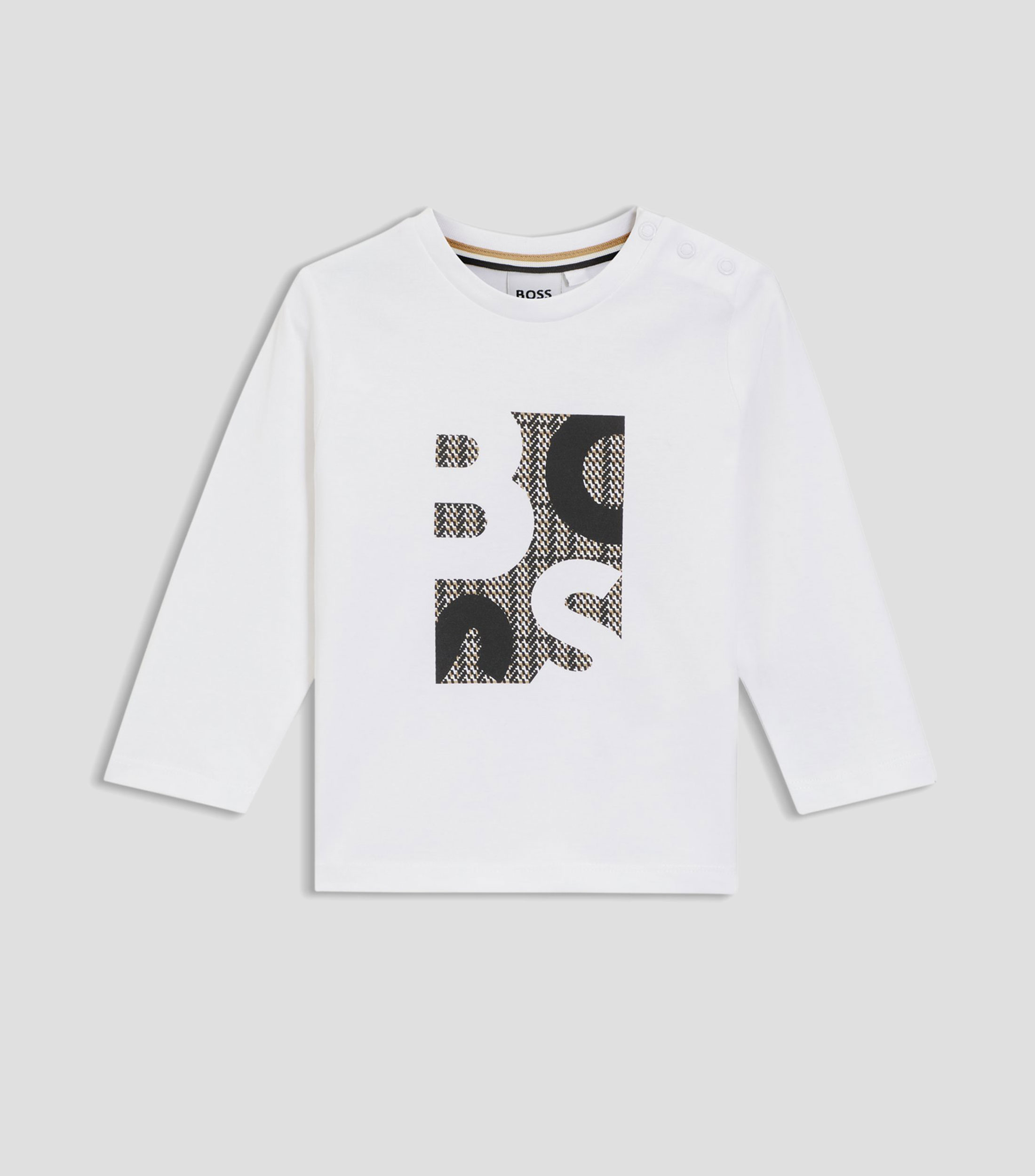 Playera cuello redondo manga larga estampada Niño