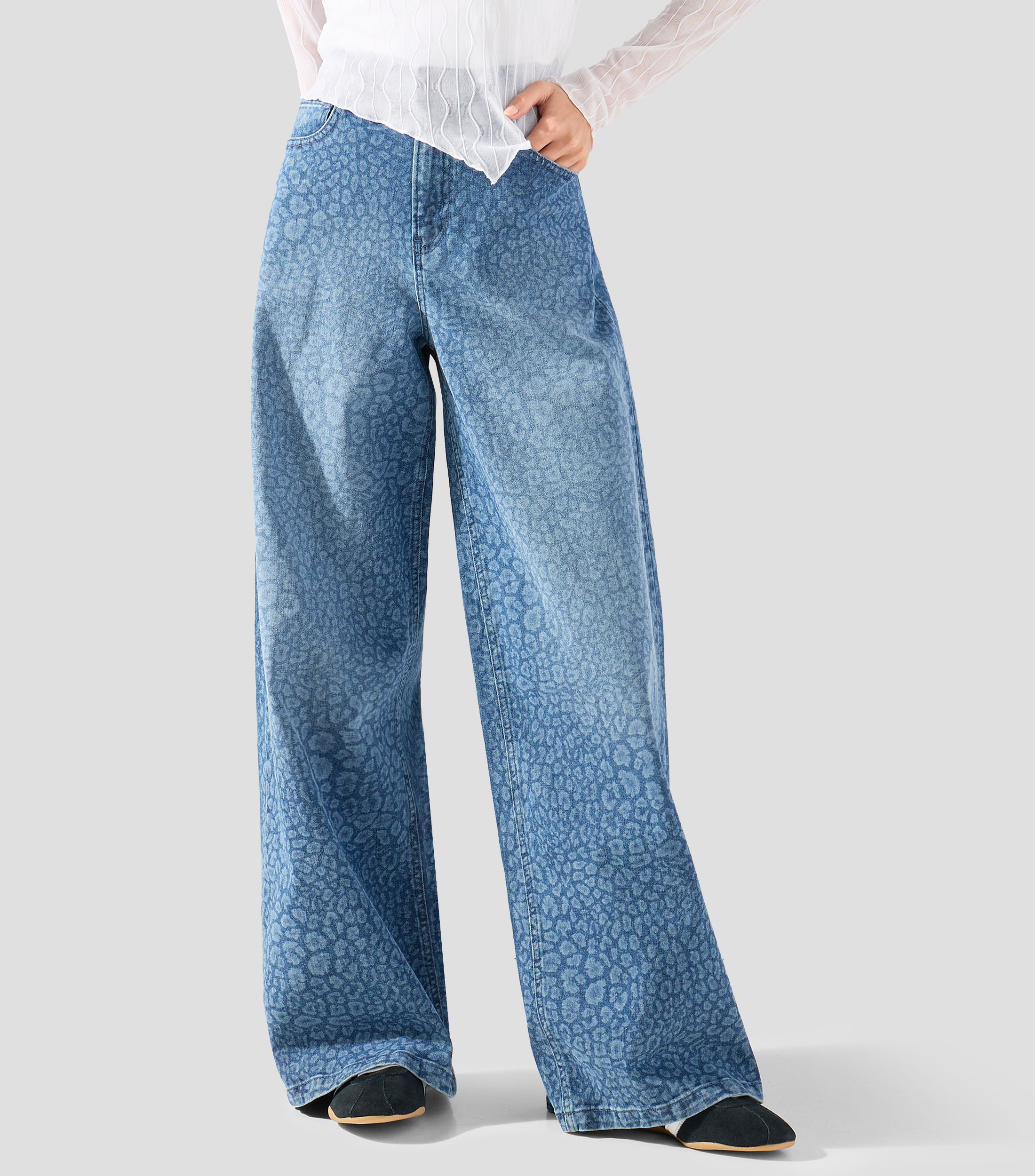 Jeans de corte wideleg Mujer