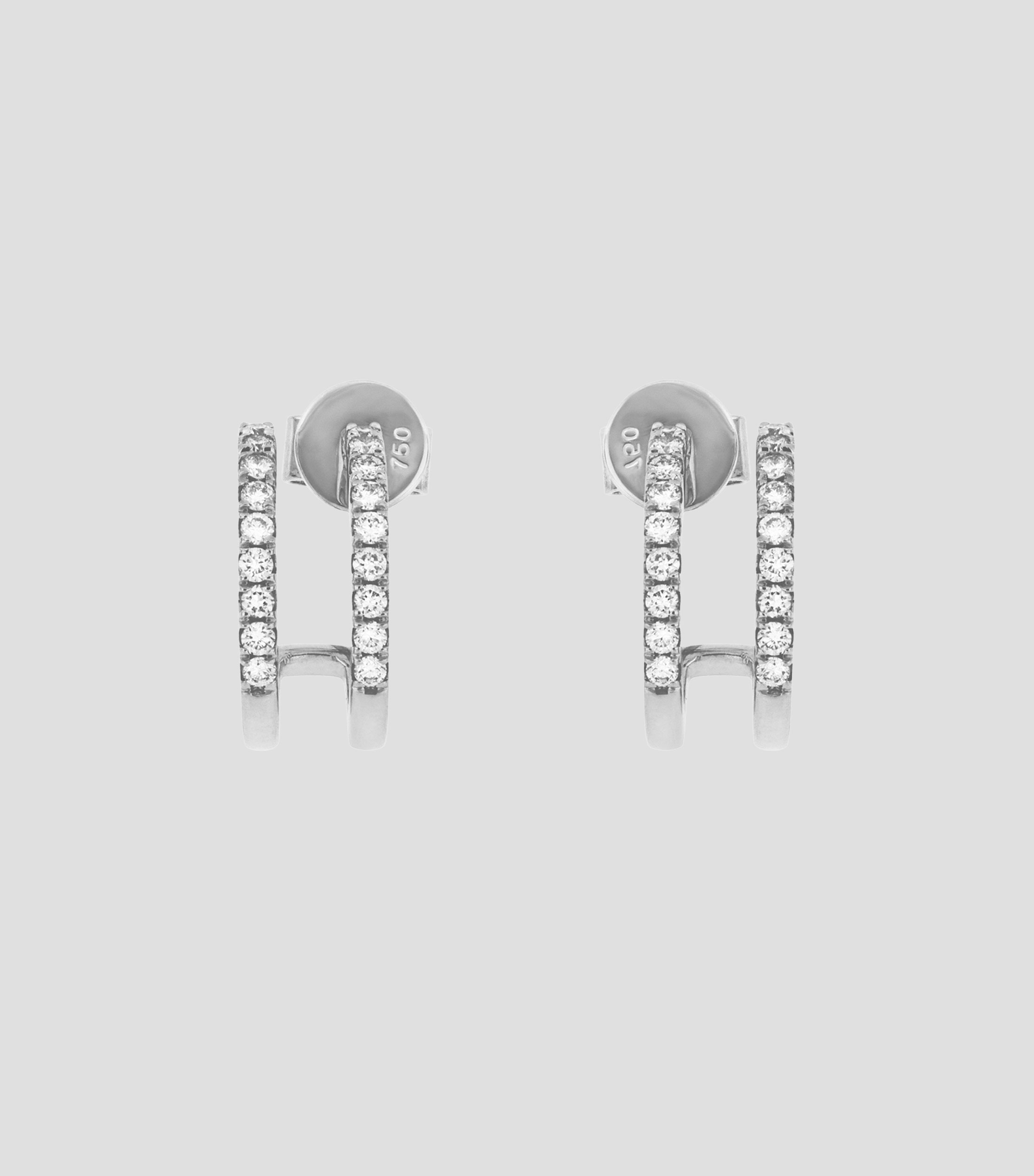 Aretes en Oro blanco de 18 Kilates con diamantes Mujer