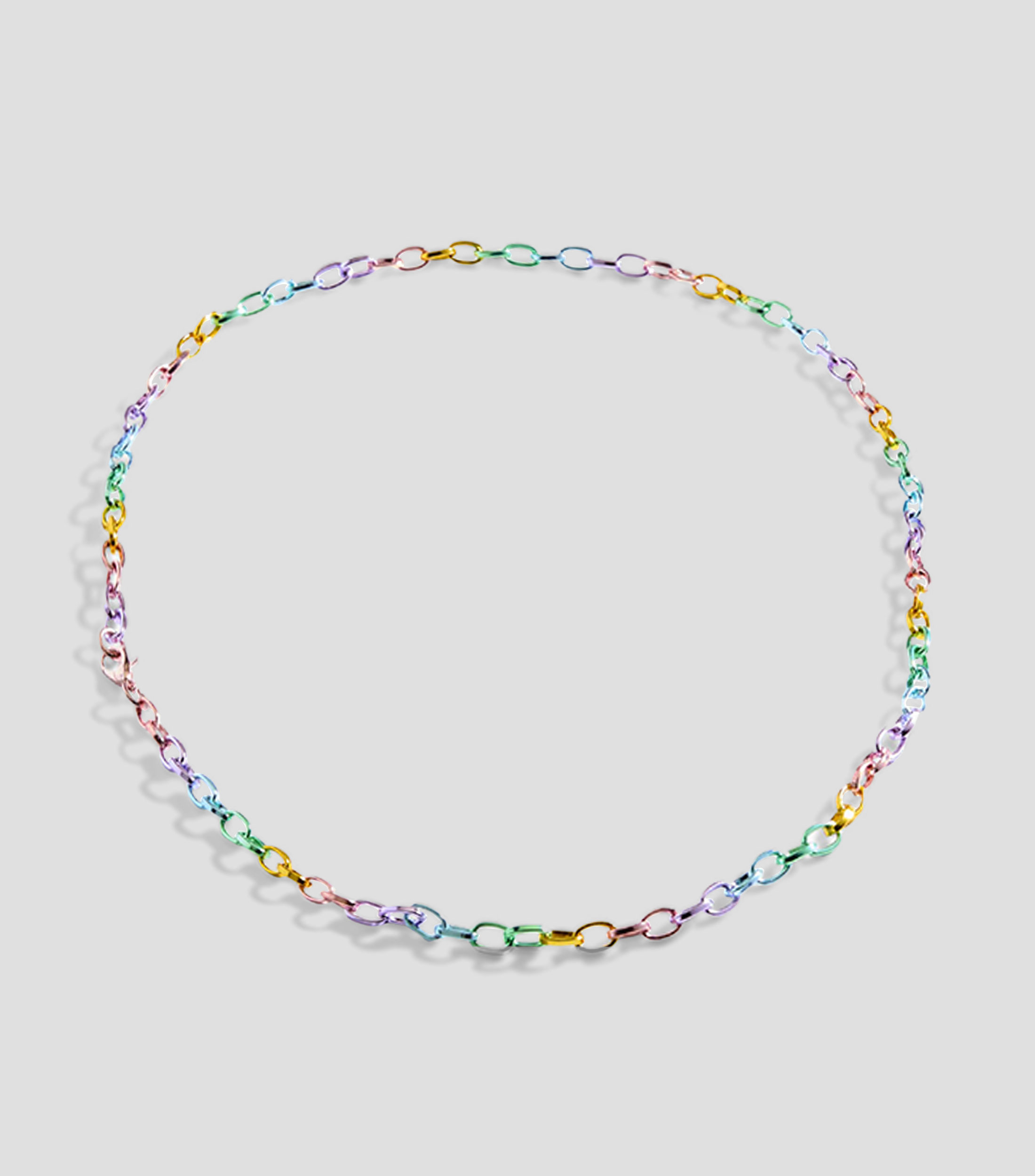 Charm Bare Necklace-Rainbow