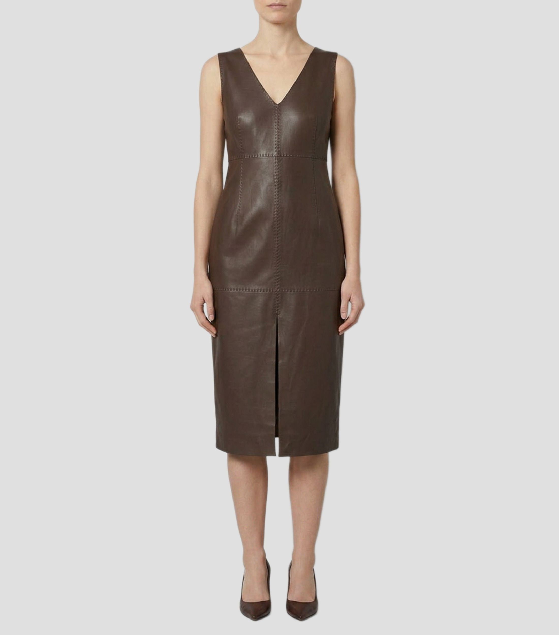 Vestido midi liso Mujer