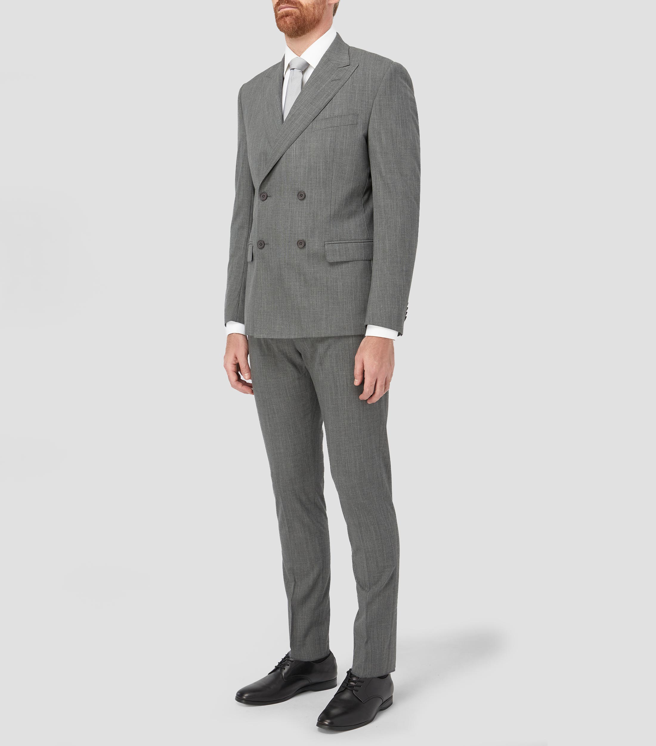 Traje de corte recto con microdiseños Hombre