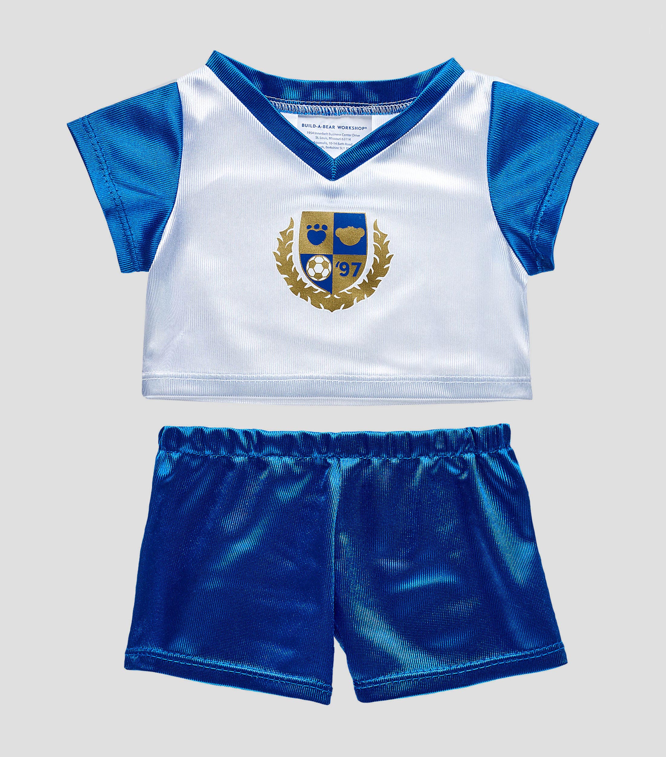 Uniforme Soccer Azul para Oso de Peluche