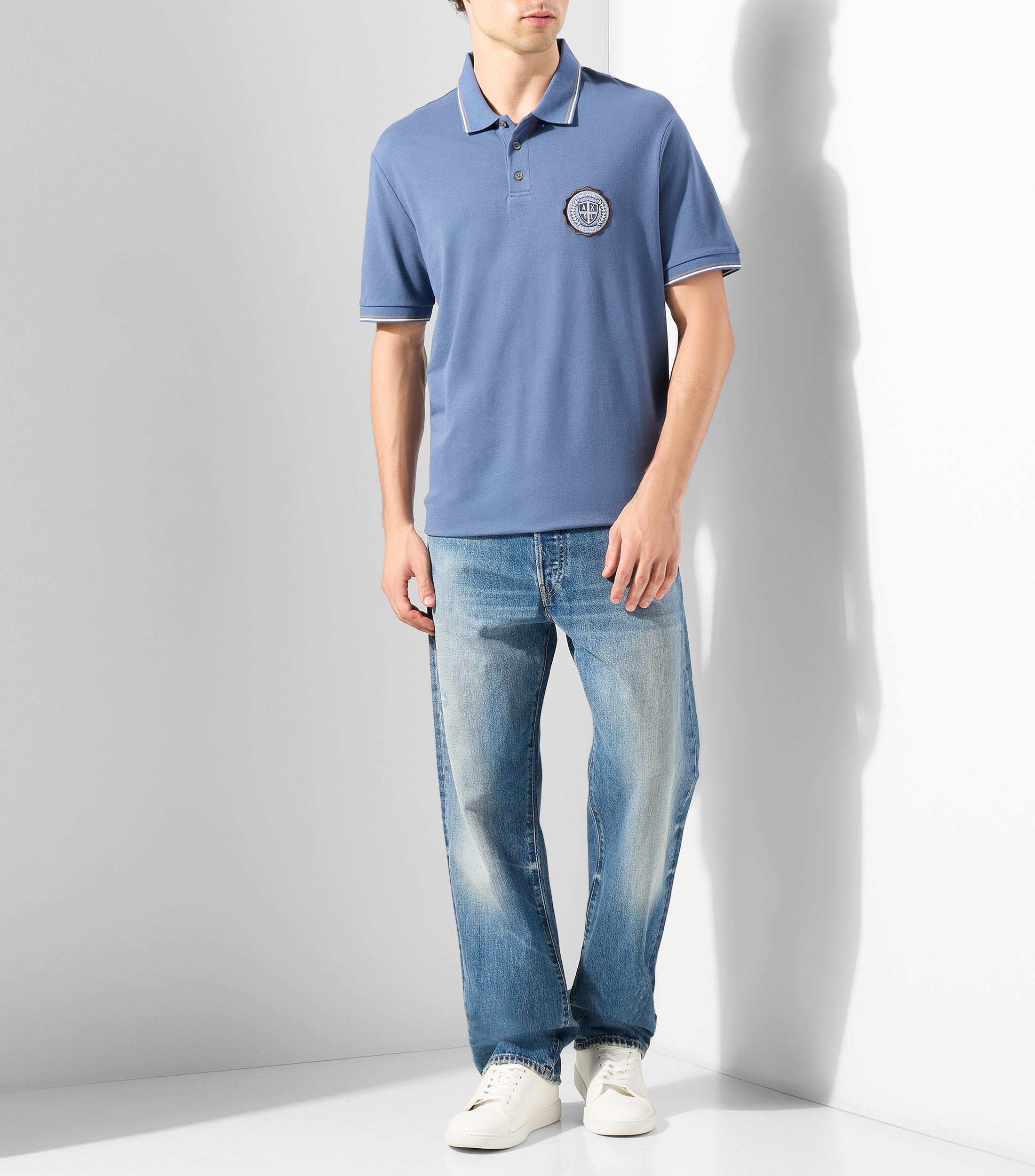 Playera tipo polo manga corta lisa Hombre