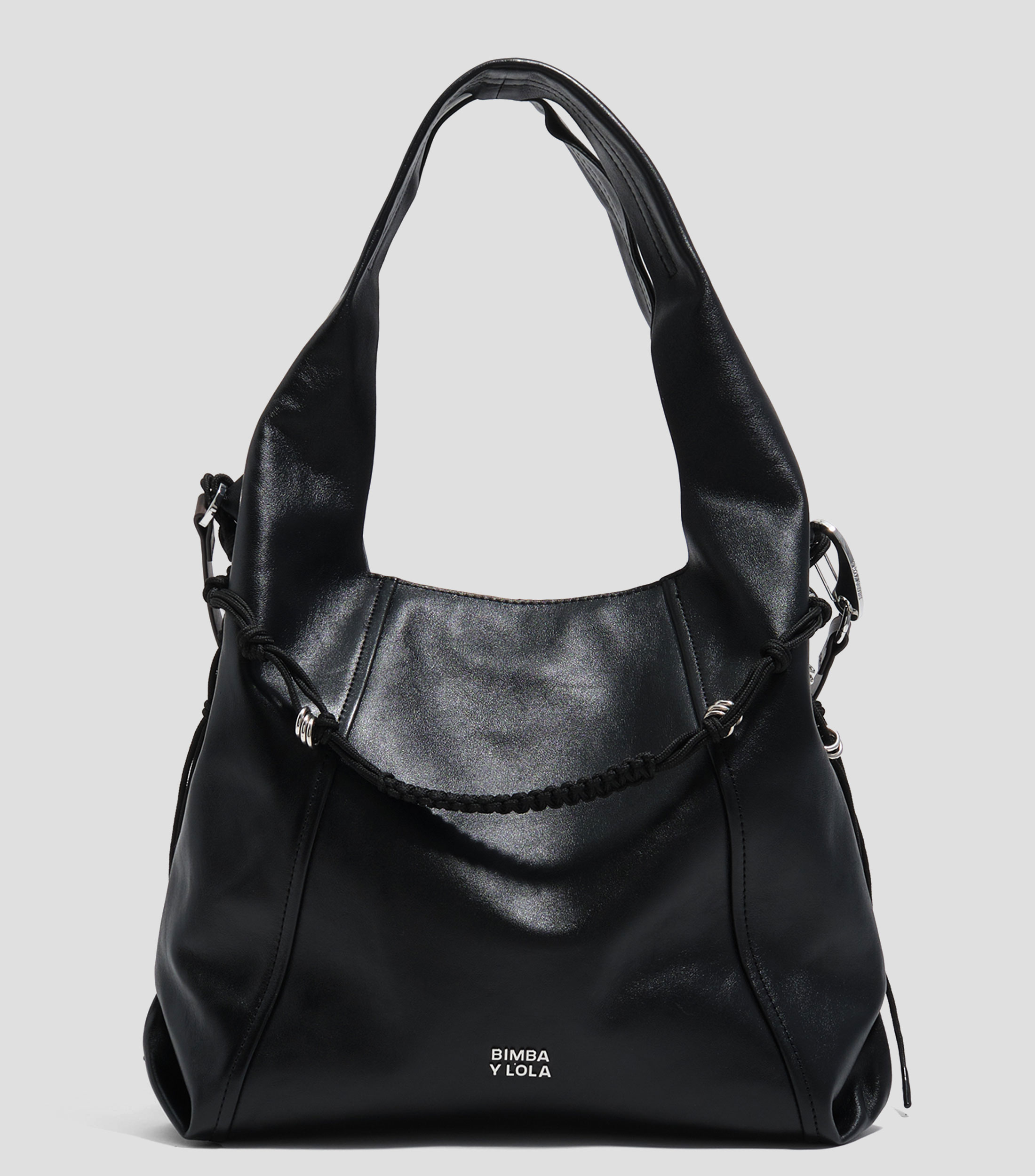 Bolsa Hobo en piel lisa Mujer