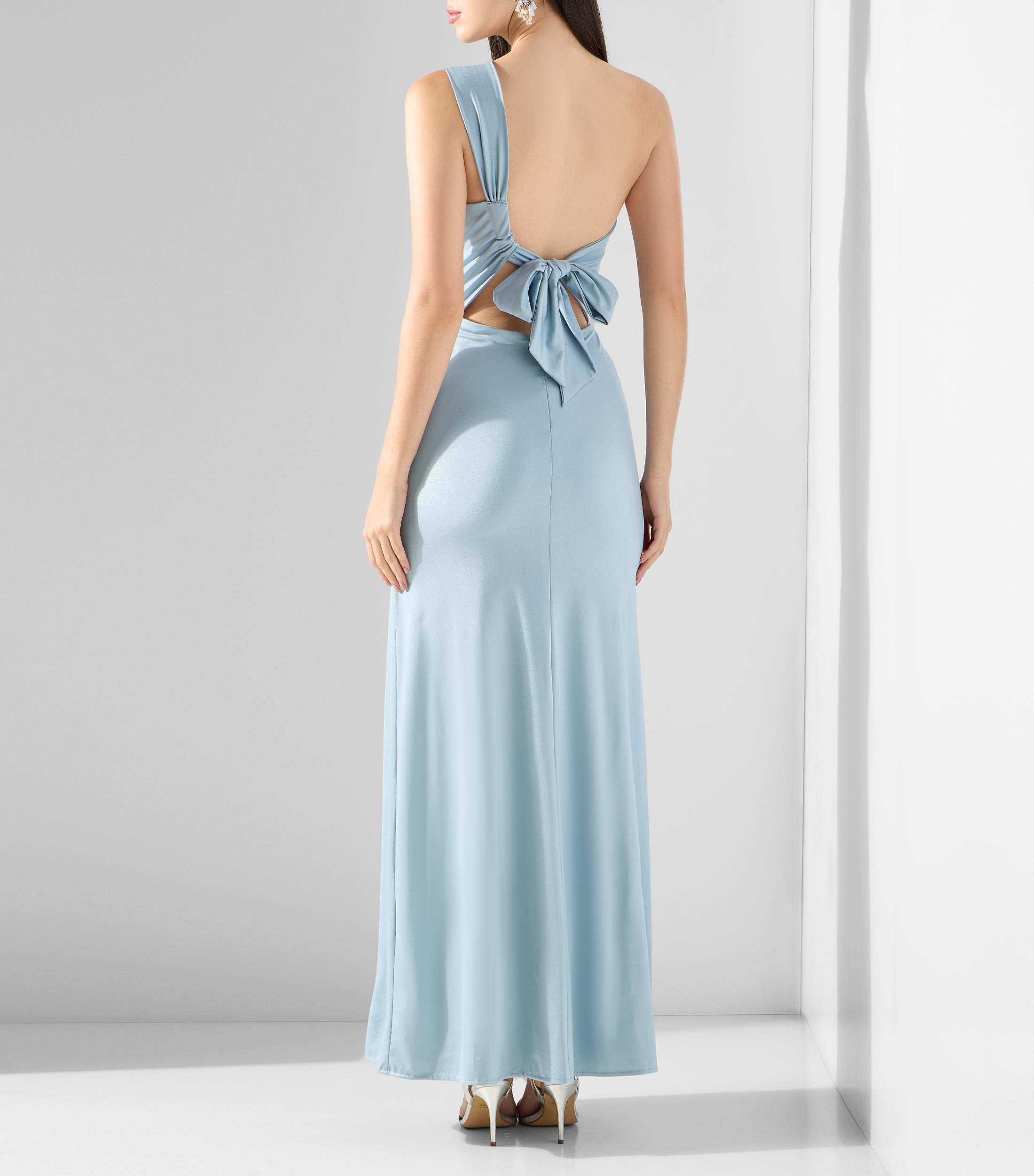 Vestido largo liso Mujer