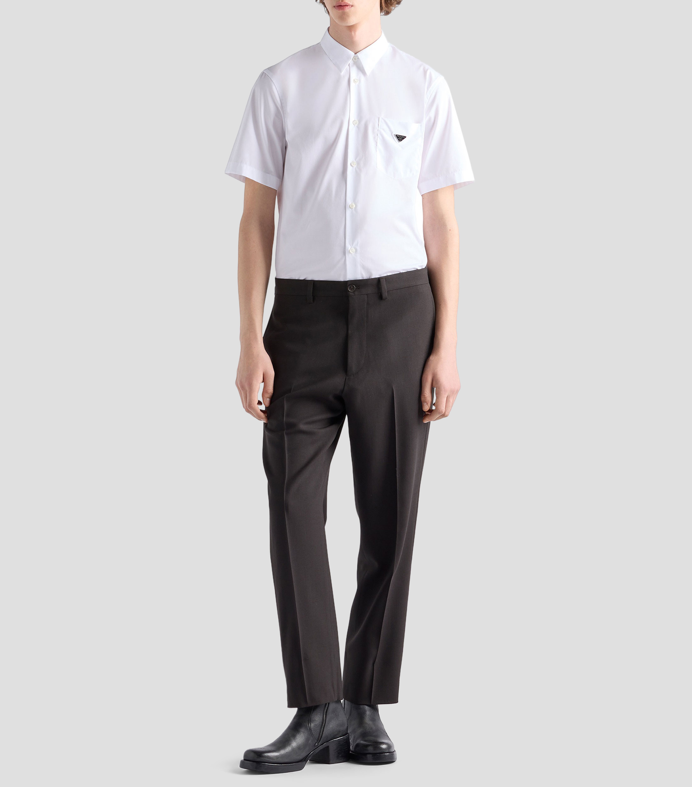 Camisa lisa manga corta Hombre