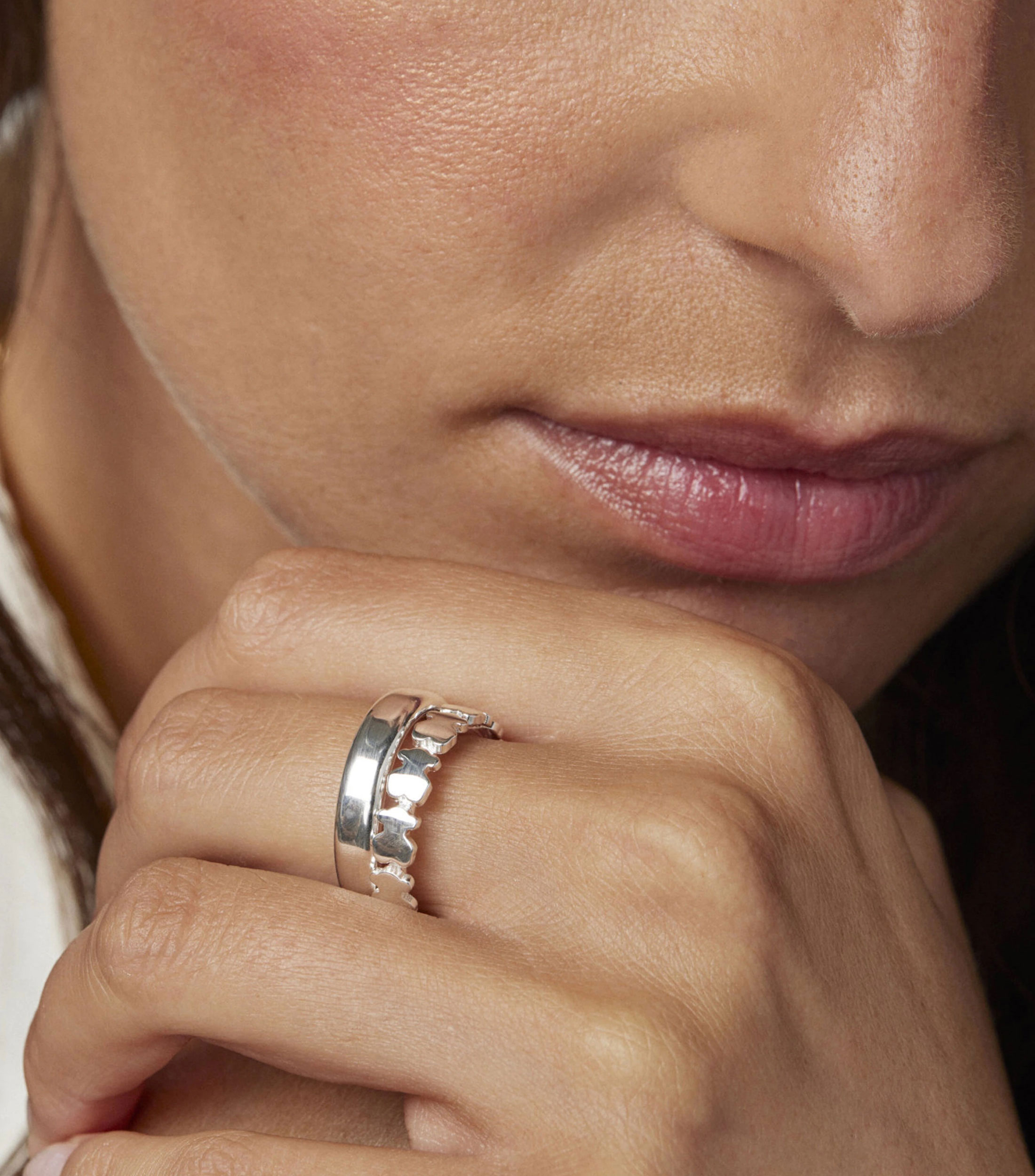 Set de 2 Anillos en Plata .925 Straight Mujer Talla 6