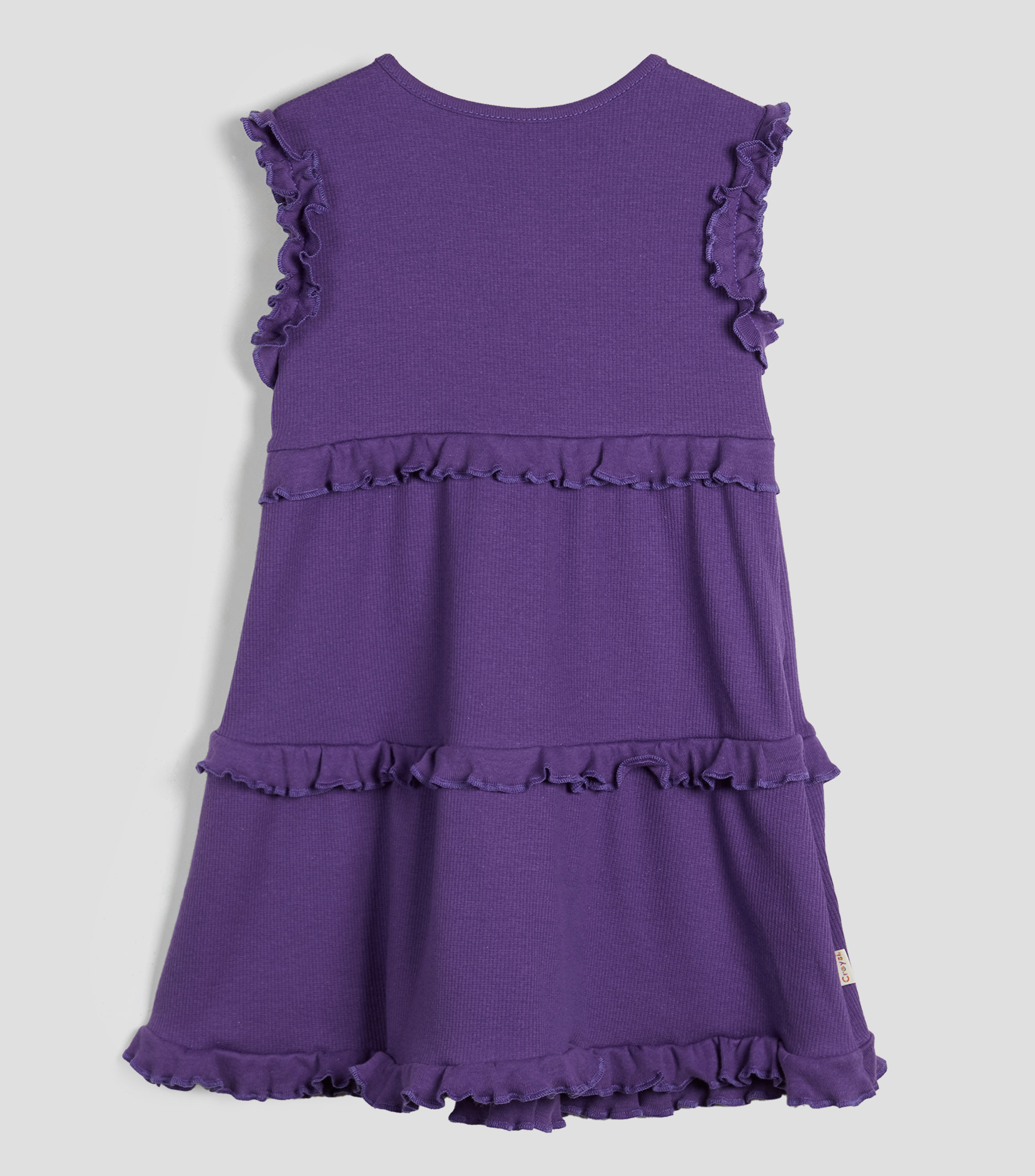 Vestido con olanes liso Niña