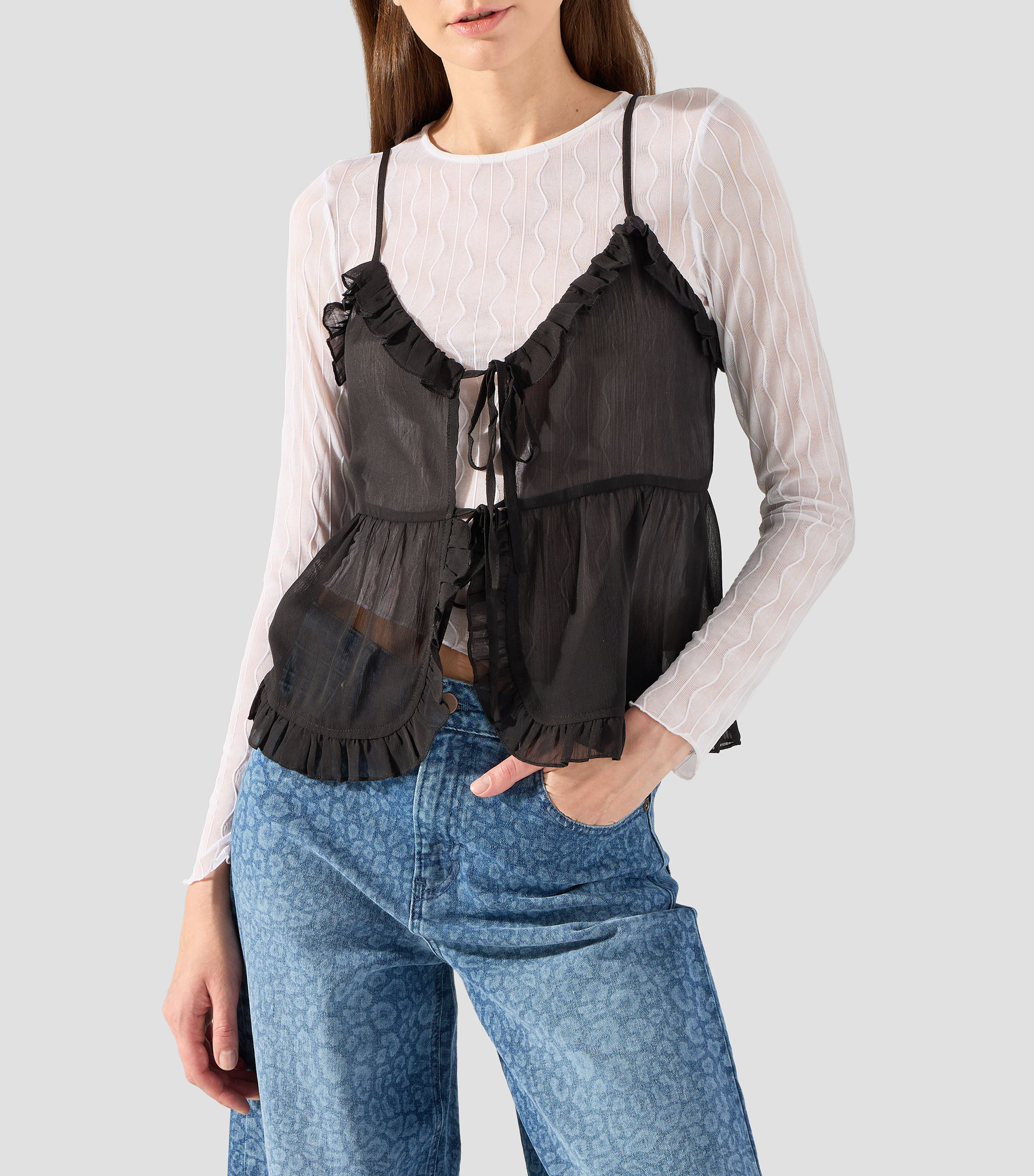 Blusa lisa sin mangas Mujer