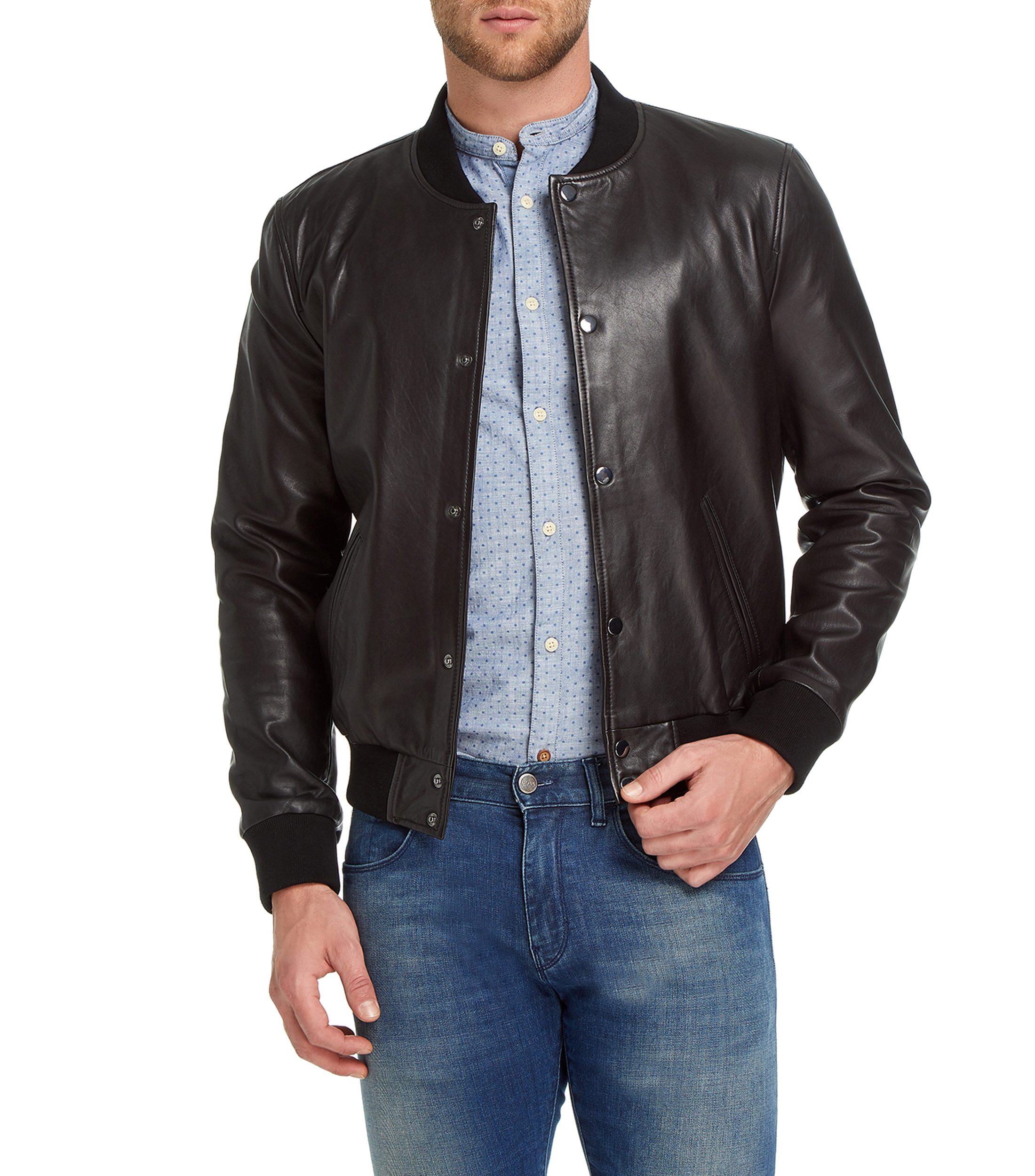 ozono Volverse Cordero Joe'S Chamarra Bomber de piel Hombre - El Palacio de Hierro