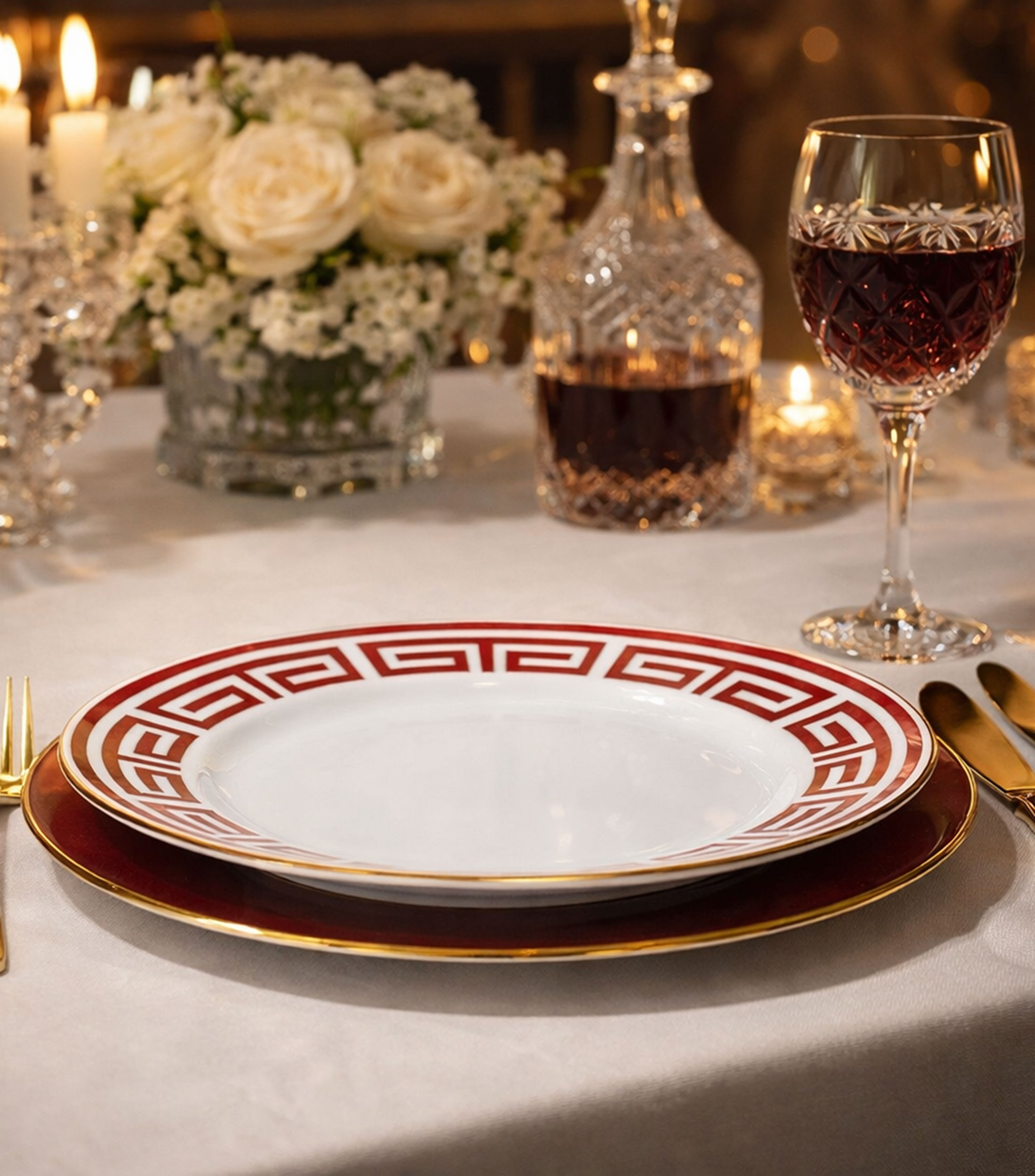 Plato trinche Impero Laberinto Escarlata en porcelana