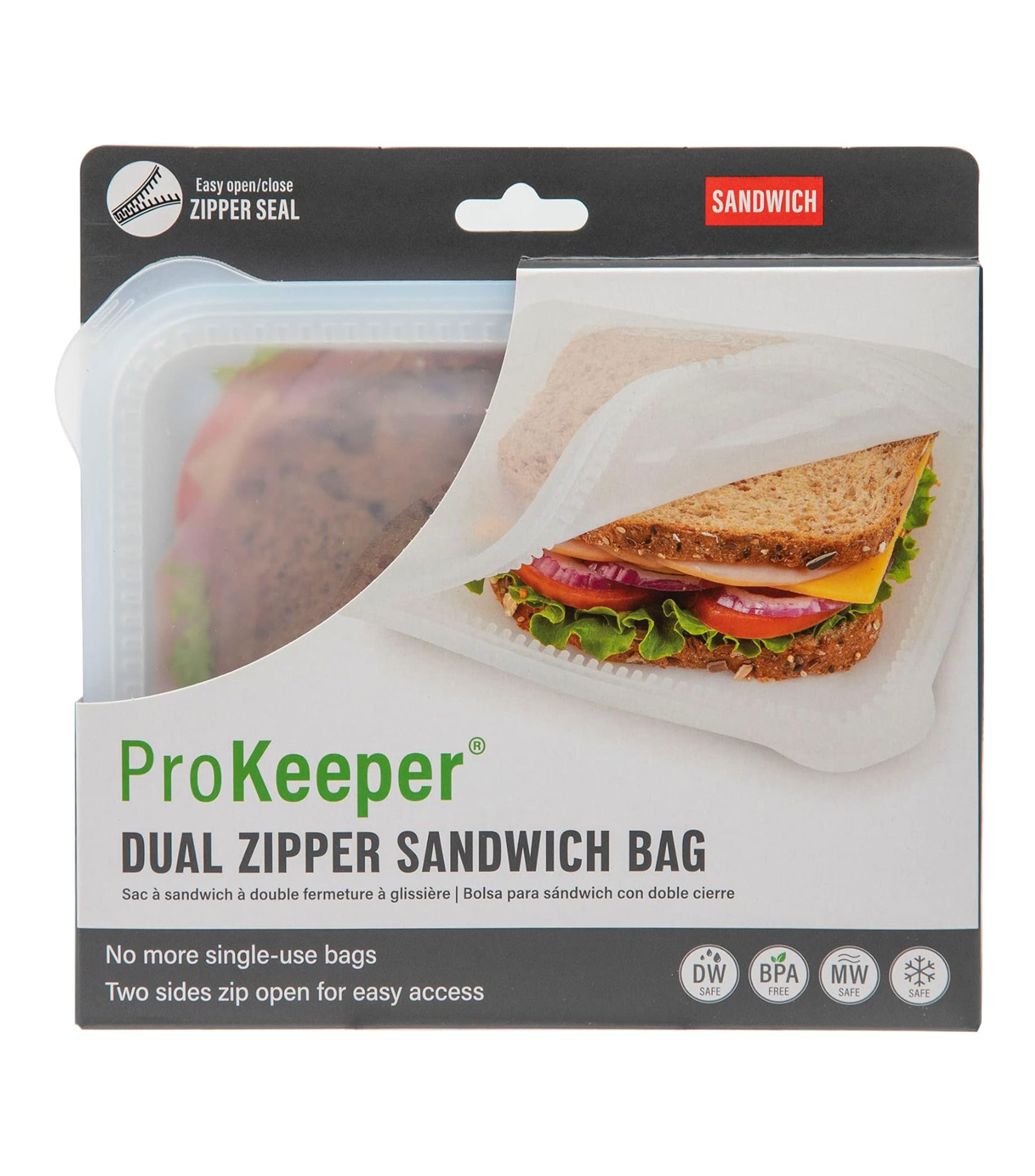 Bolsa Silicon Para Sandwich Blanca