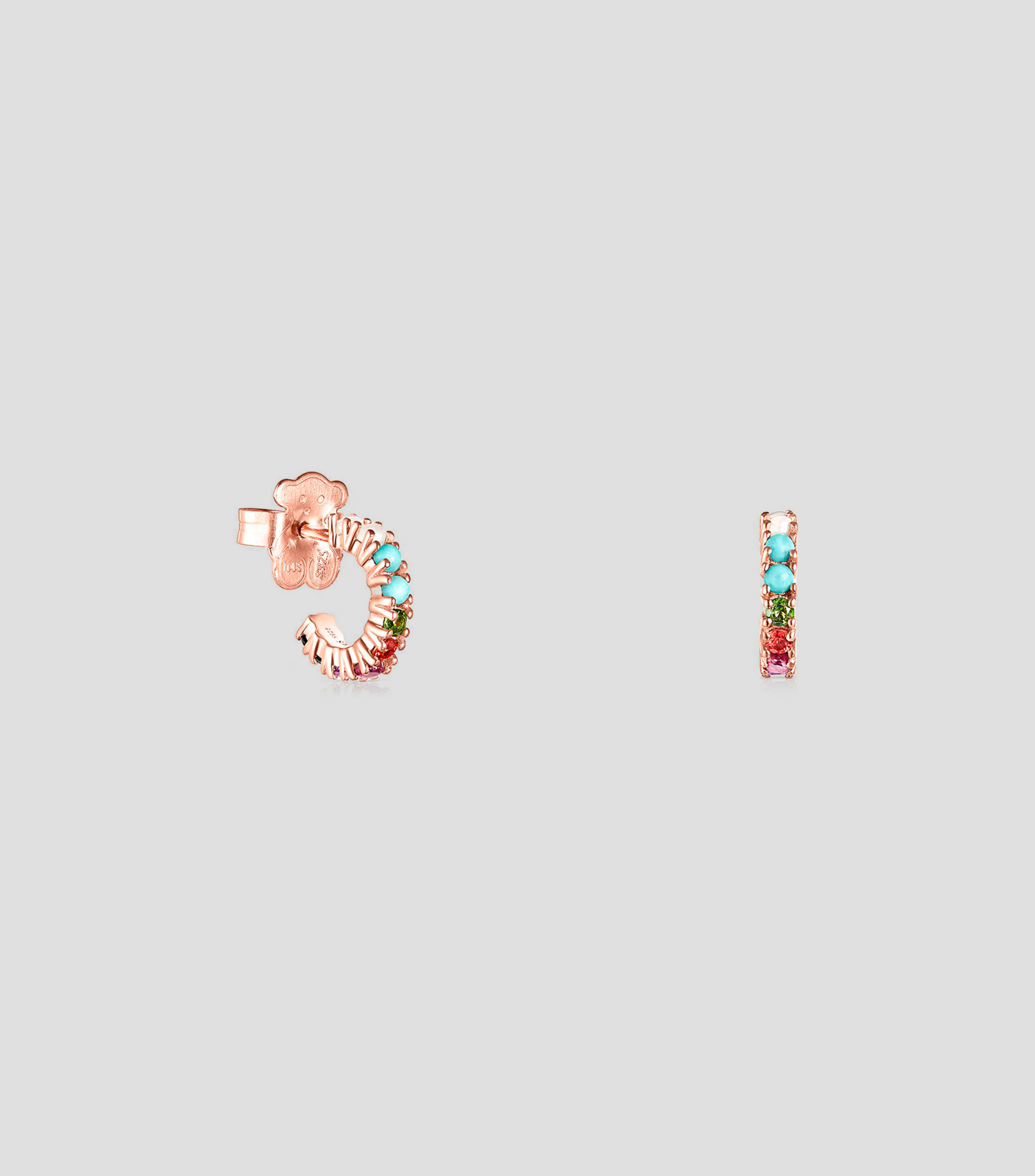 Aretes en plata con gemas Straight Mujer