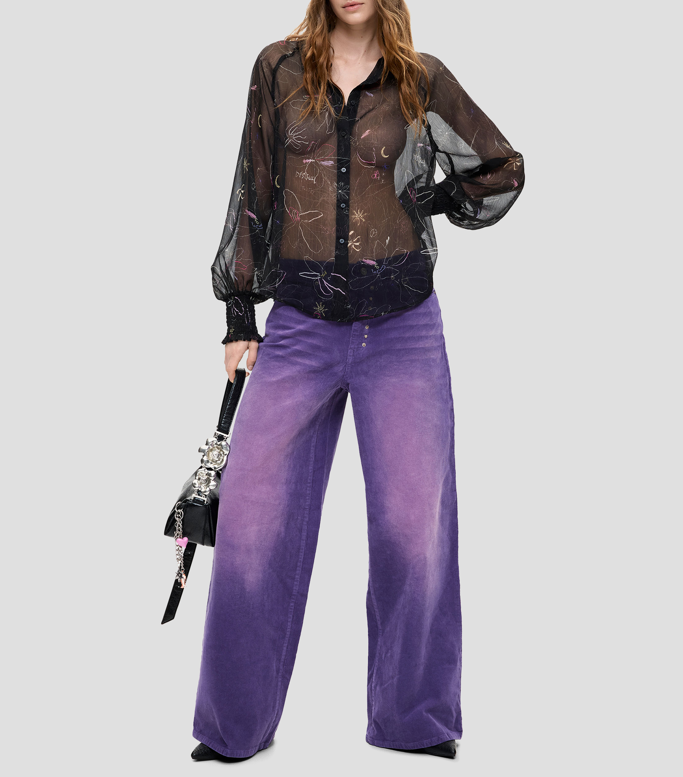 Blusa manga larga lisa Mujer
