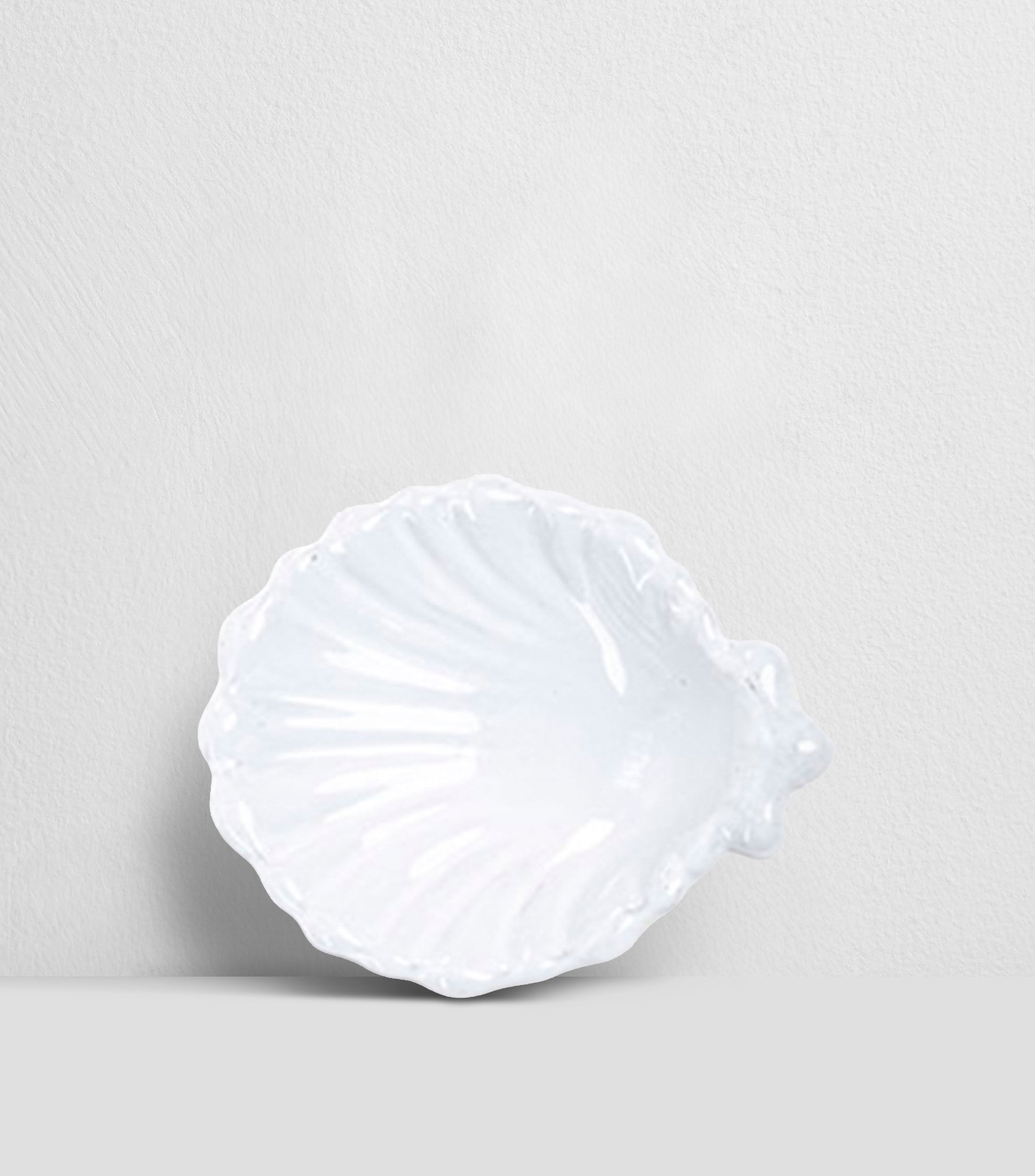 Plato Concha blanco en cerámica