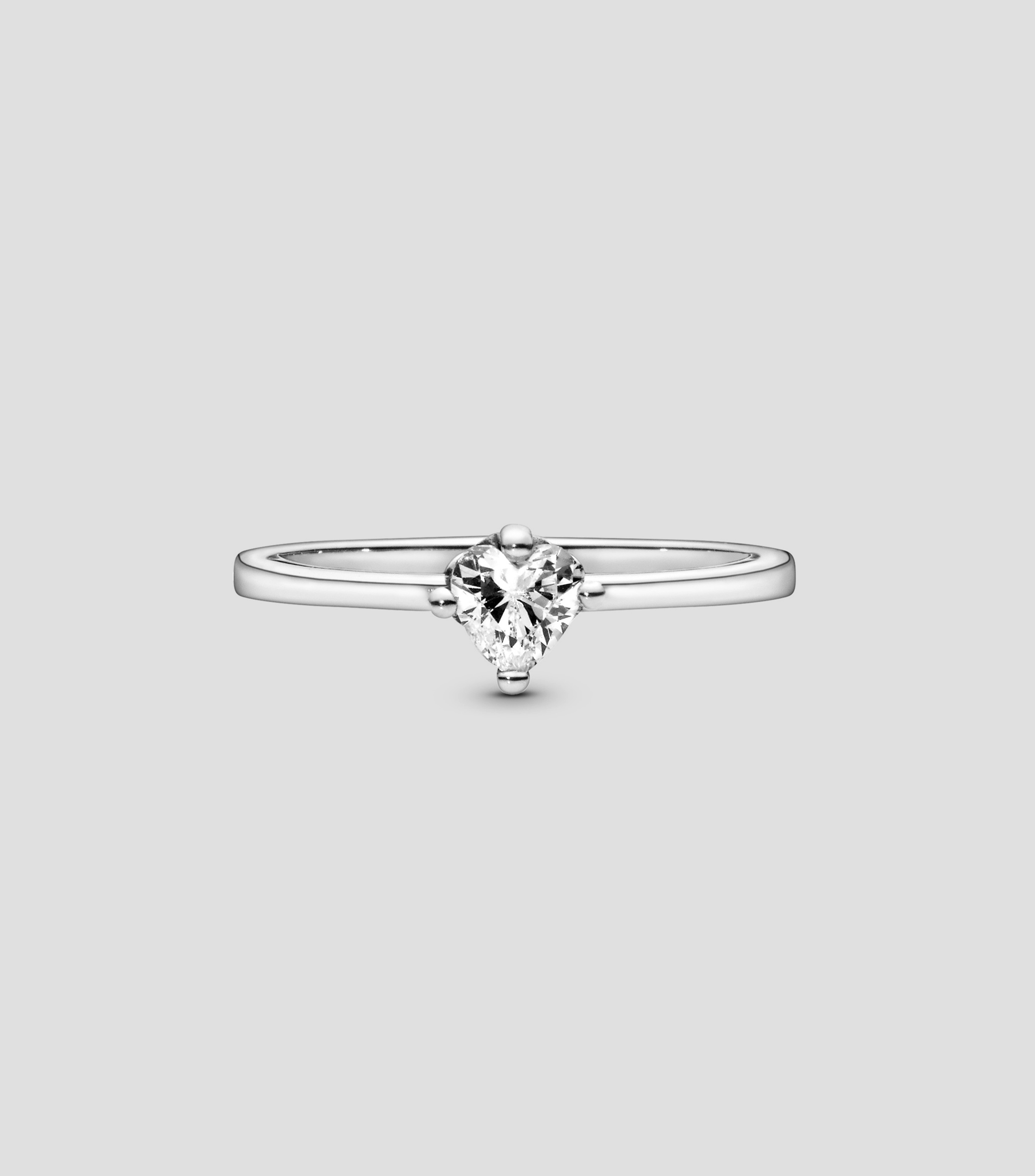 Anillo solitario en Plata .925 Corazón Mujer