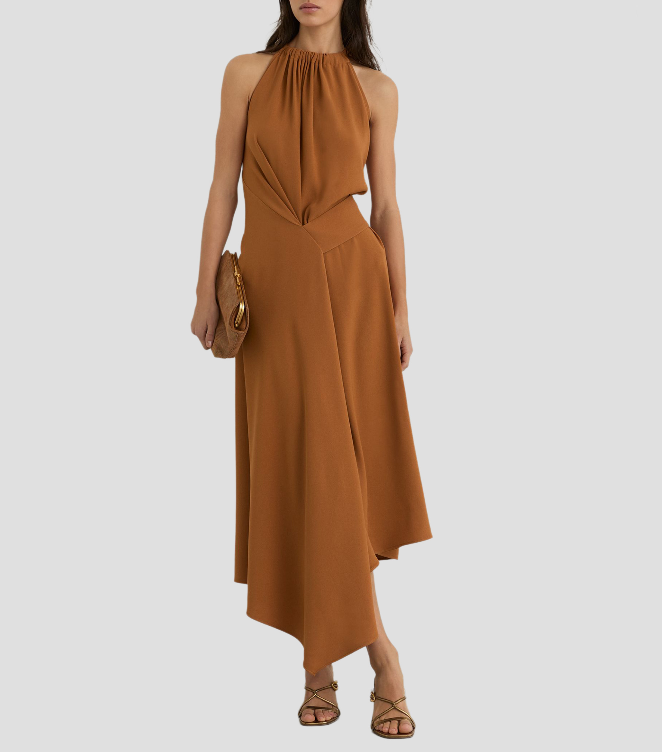 Vestido largo liso Mujer