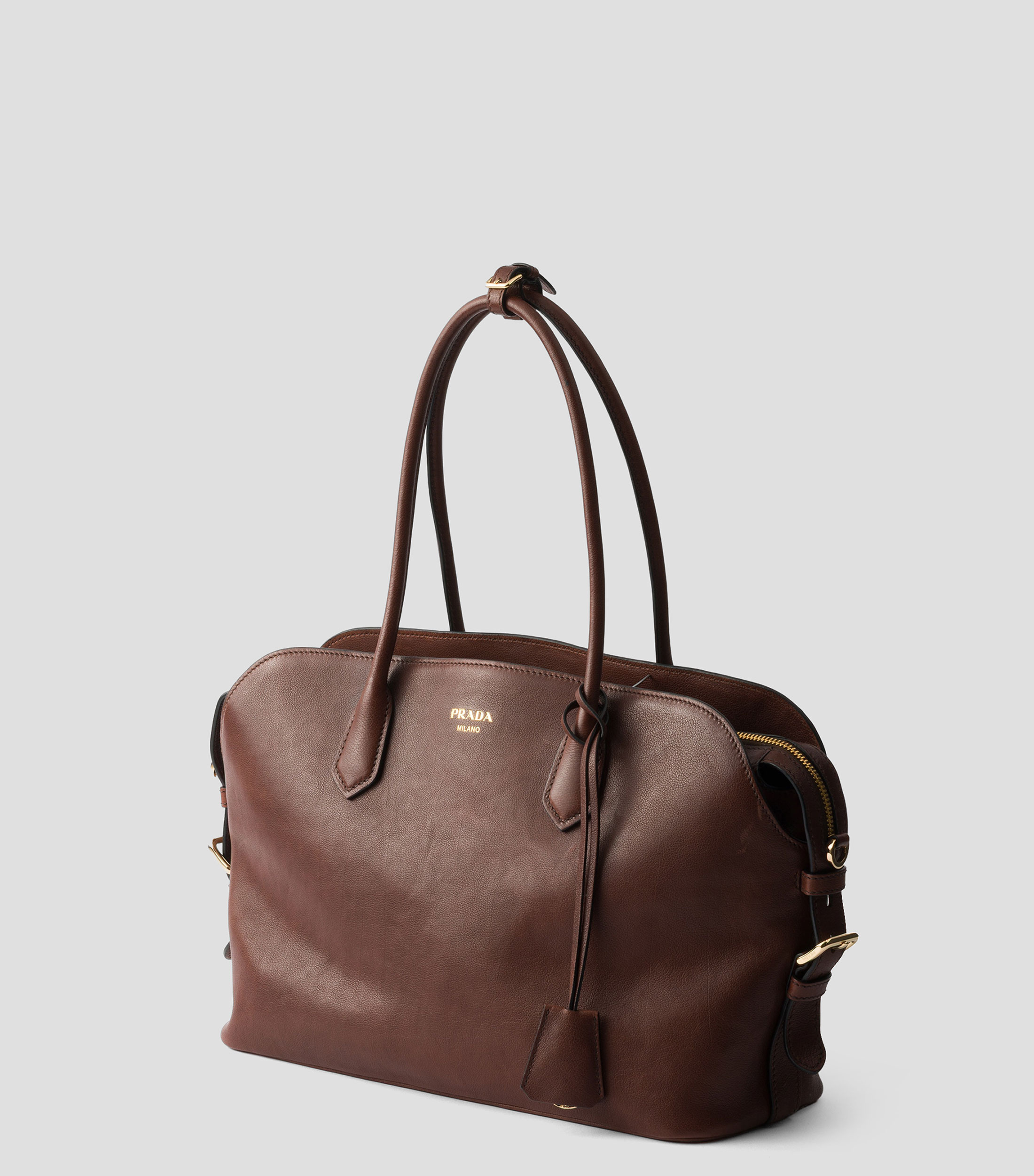 Bolsa Tote Café en Piel, Mujer