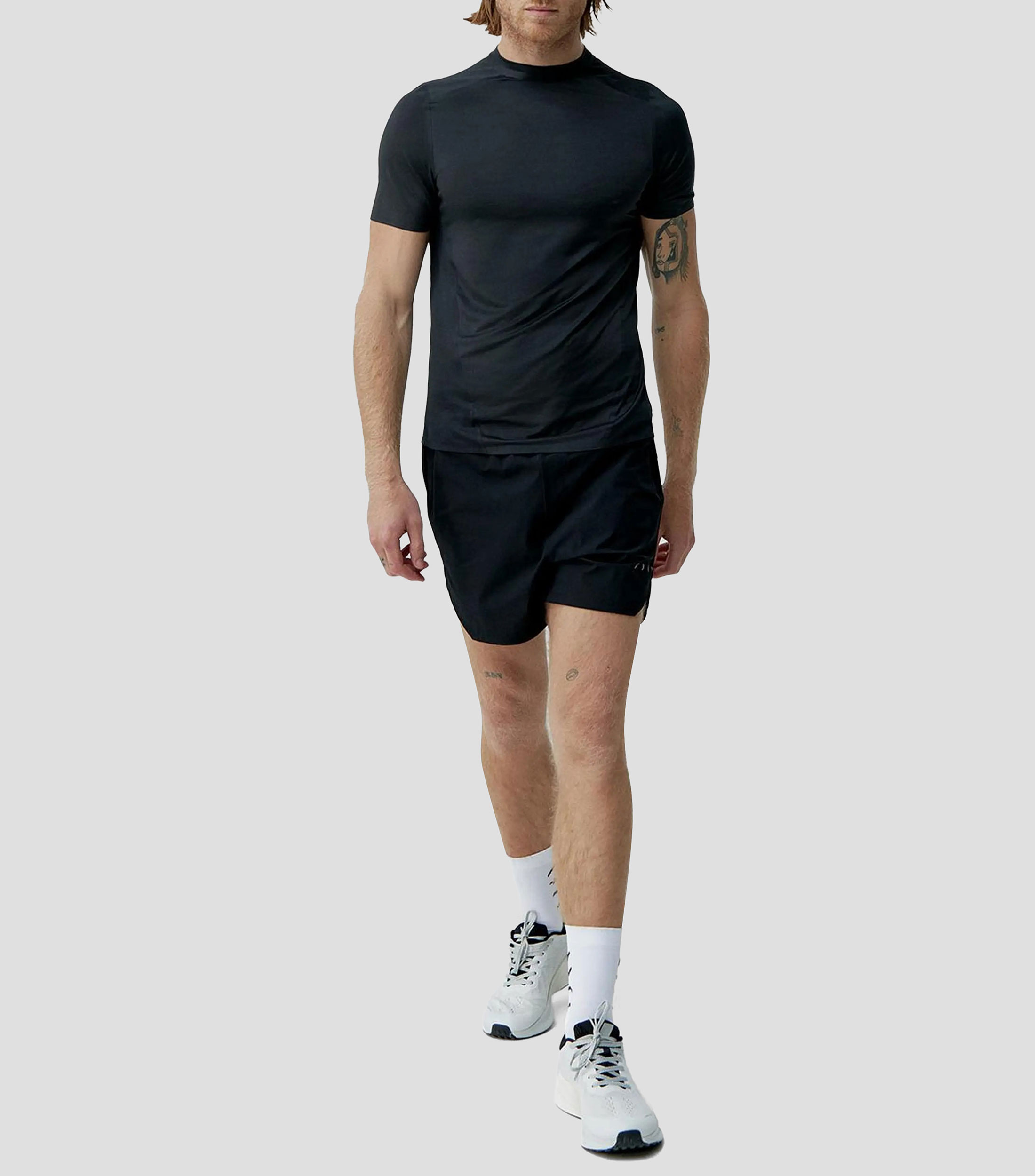 Playera para entrenamiento cuello redondo manga corta lisa Hombre