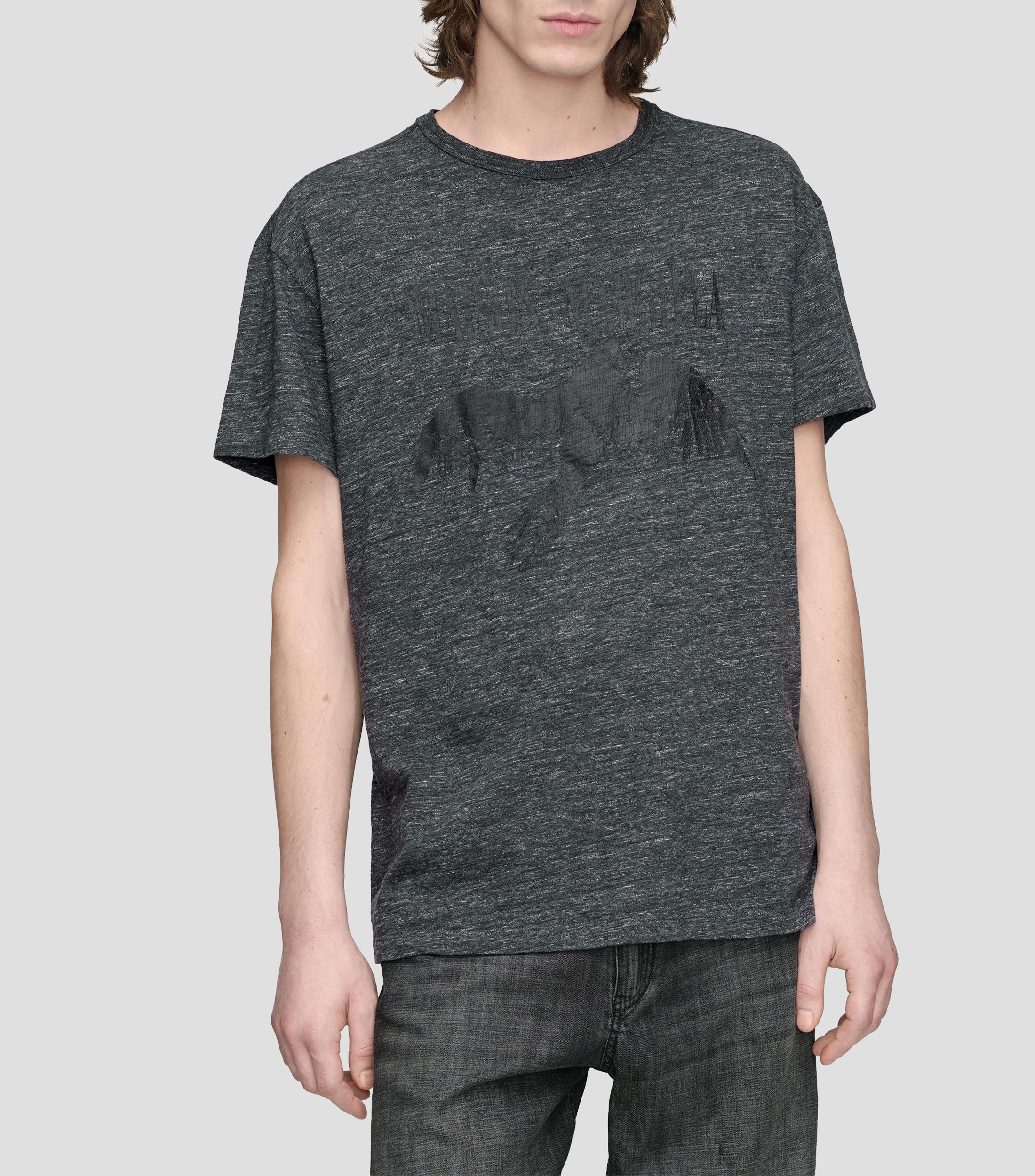 Playera cuello redondo manga corta estampada Hombre