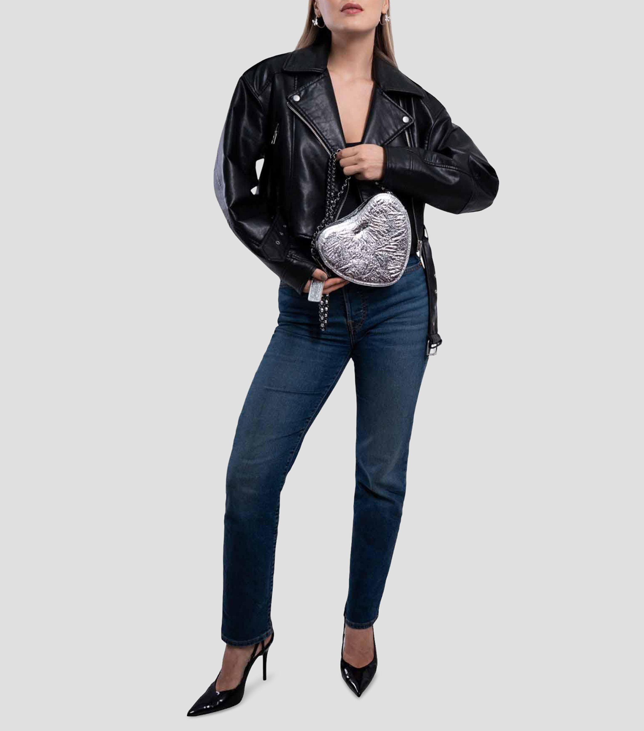 Bolsa crossbody Grabado Mariposa en piel Mujer