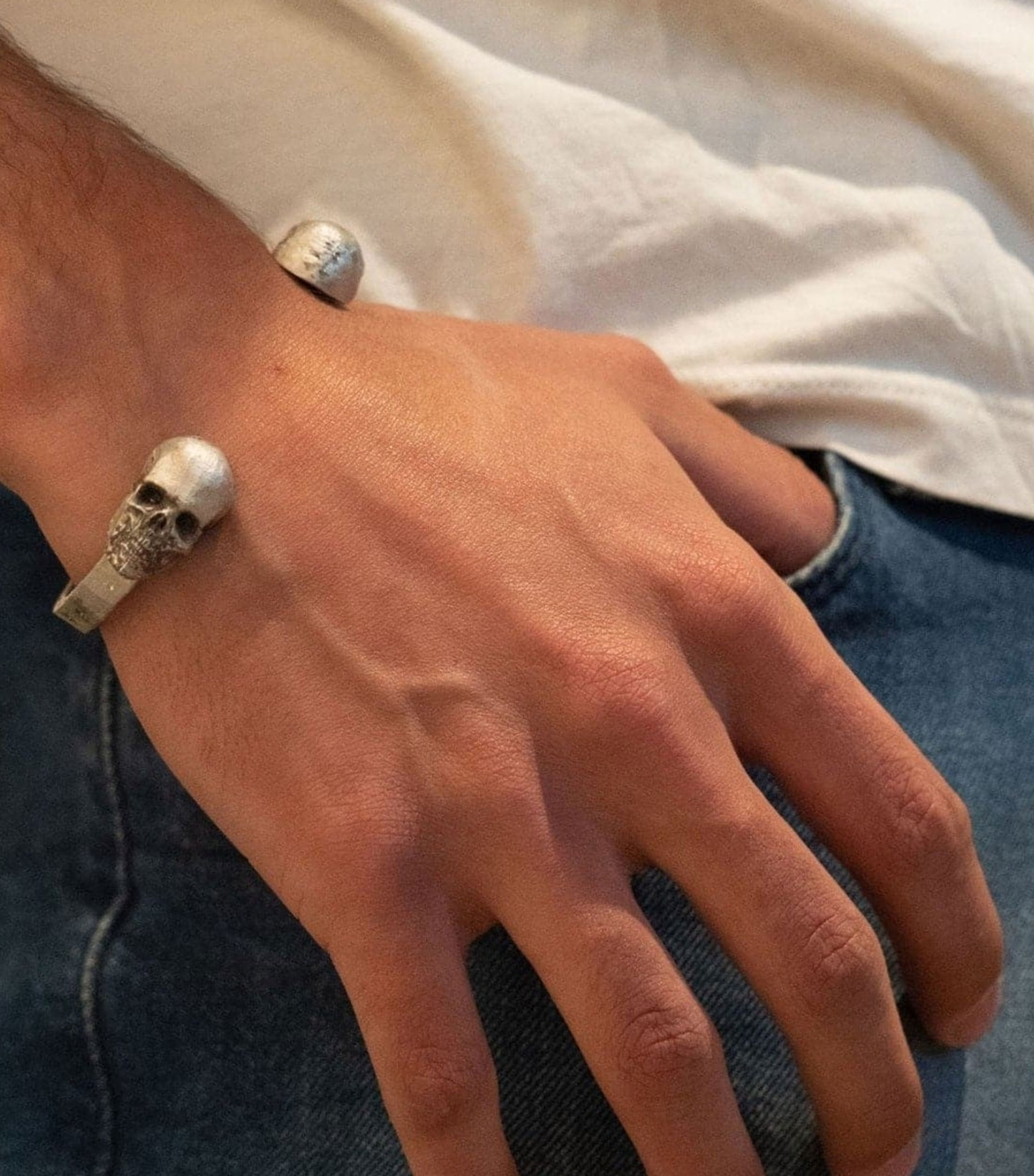 Brazalete en Plata .925 Skull Cuff Hombre