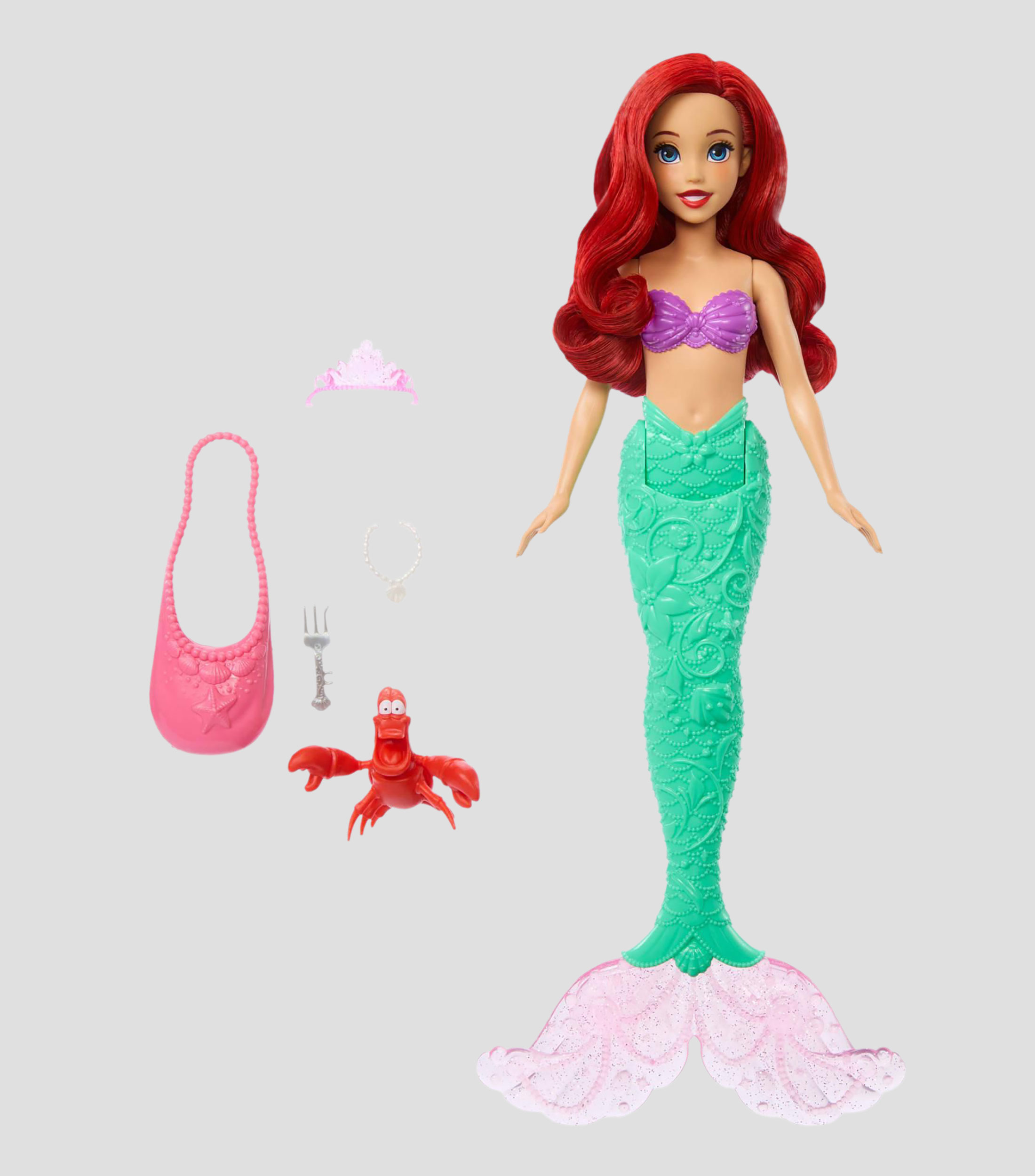 Princesa Ariel con accesorios y mascota