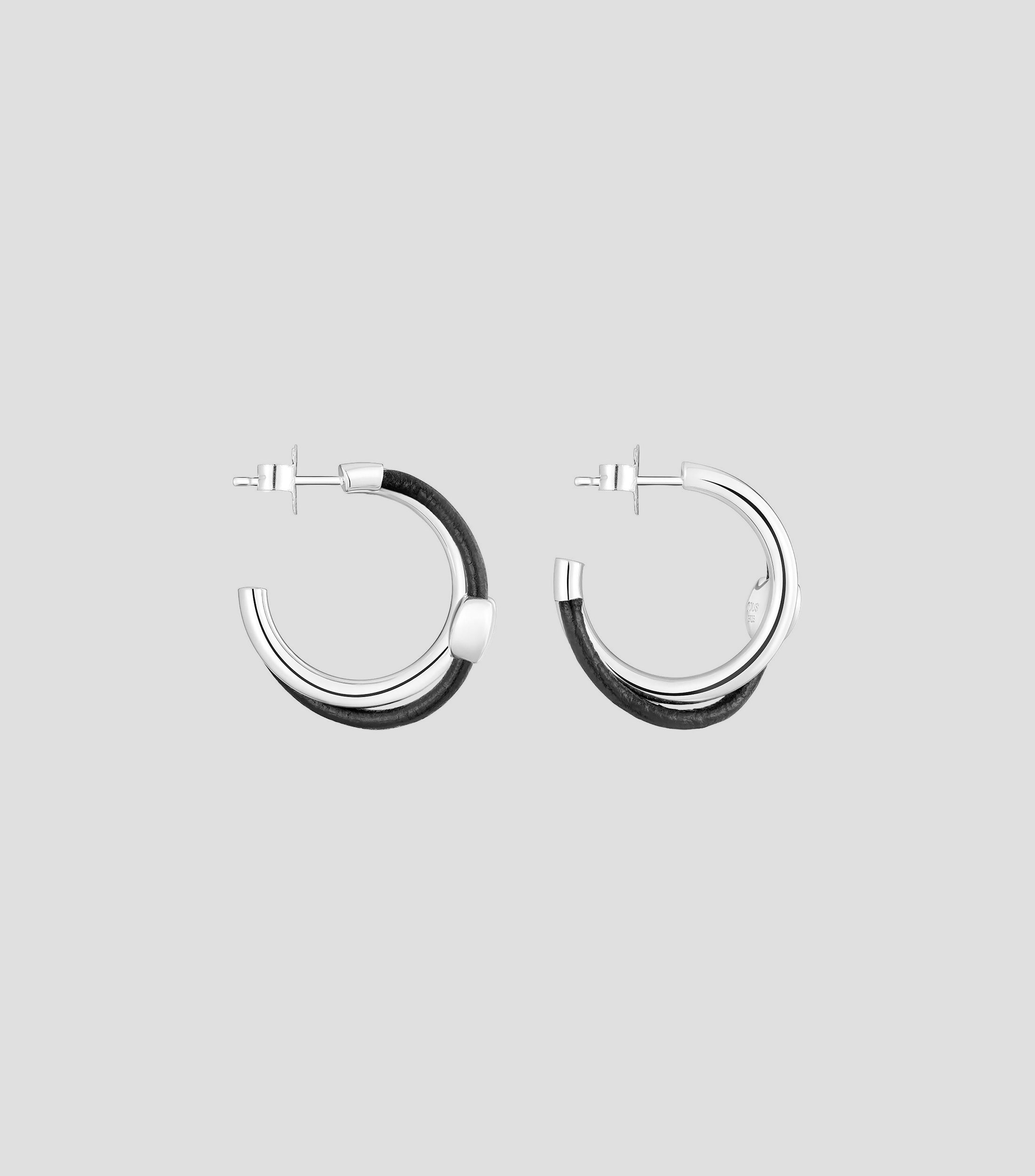 Aretes de aro en Plata Bold Motif Mujer