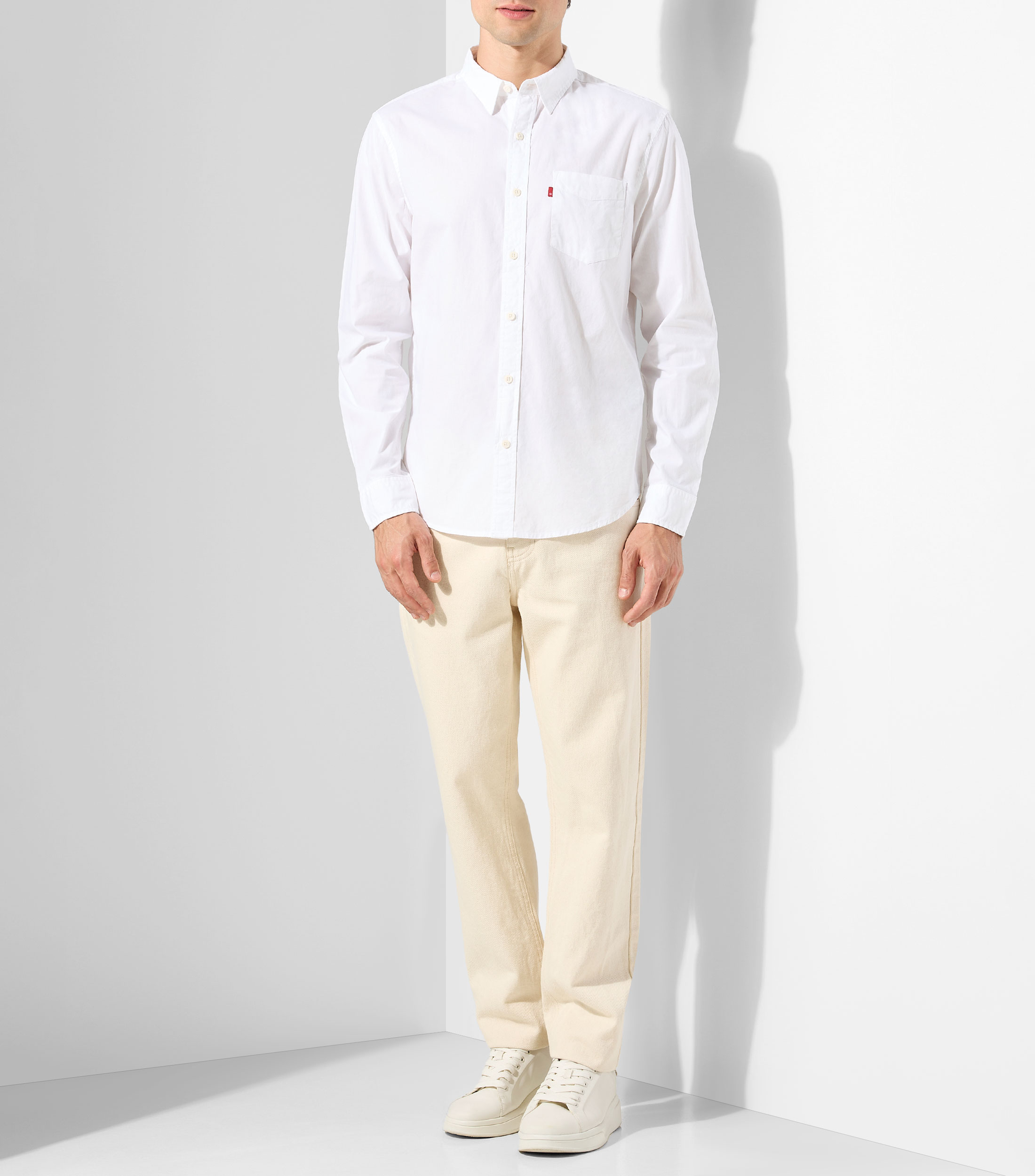 Camisa lisa de manga larga Hombre