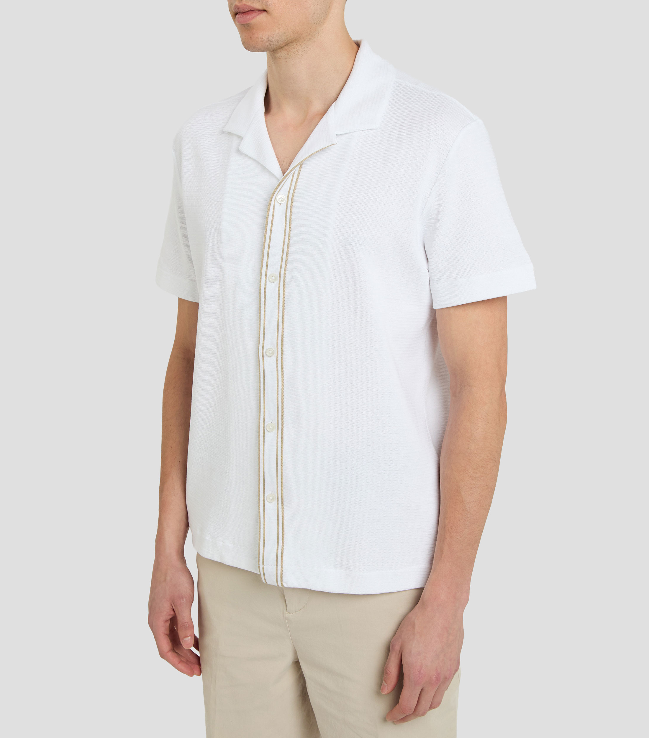 Camisa lisa manga corta Hombre