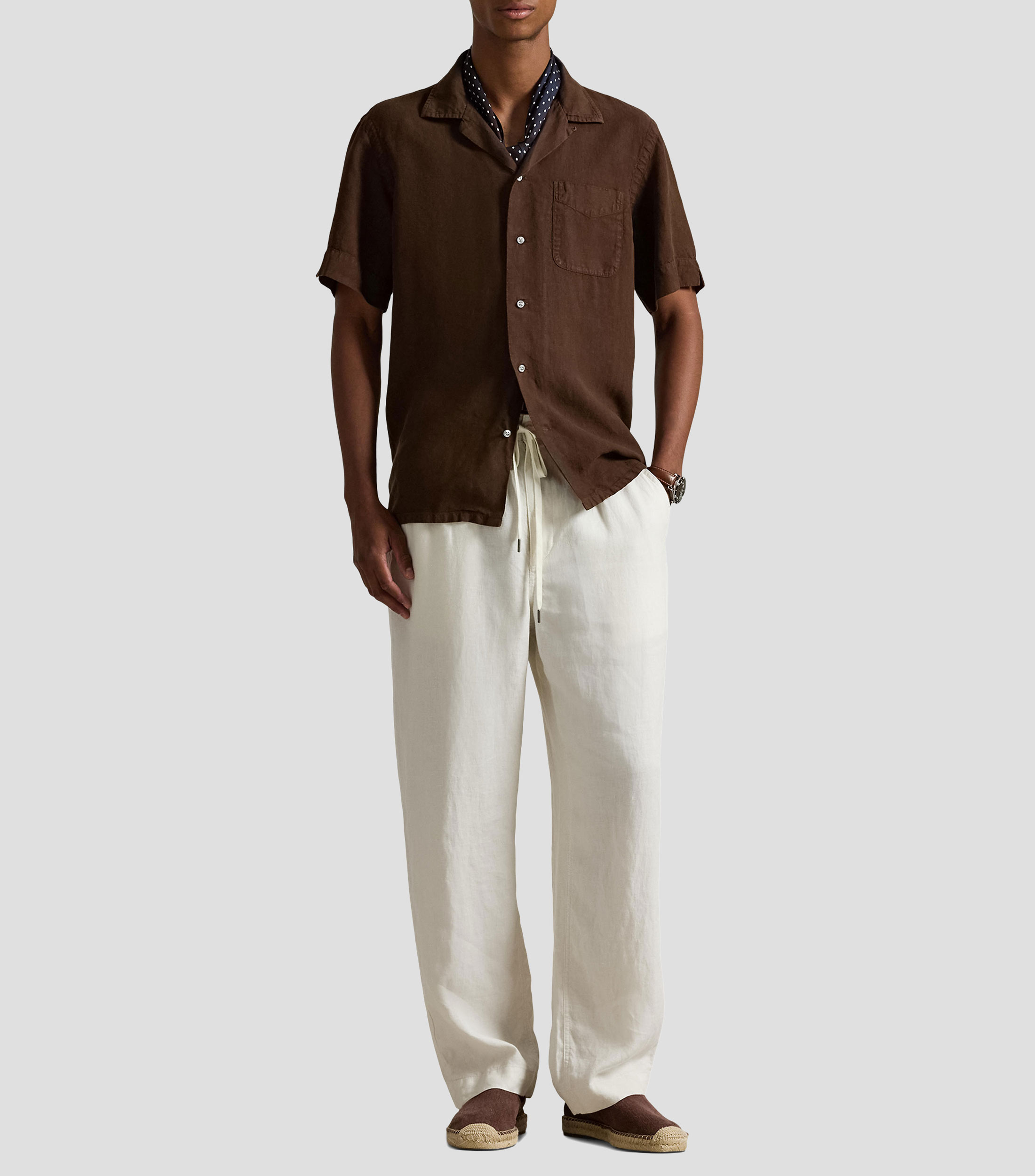 Camisa lisa manga corta Hombre
