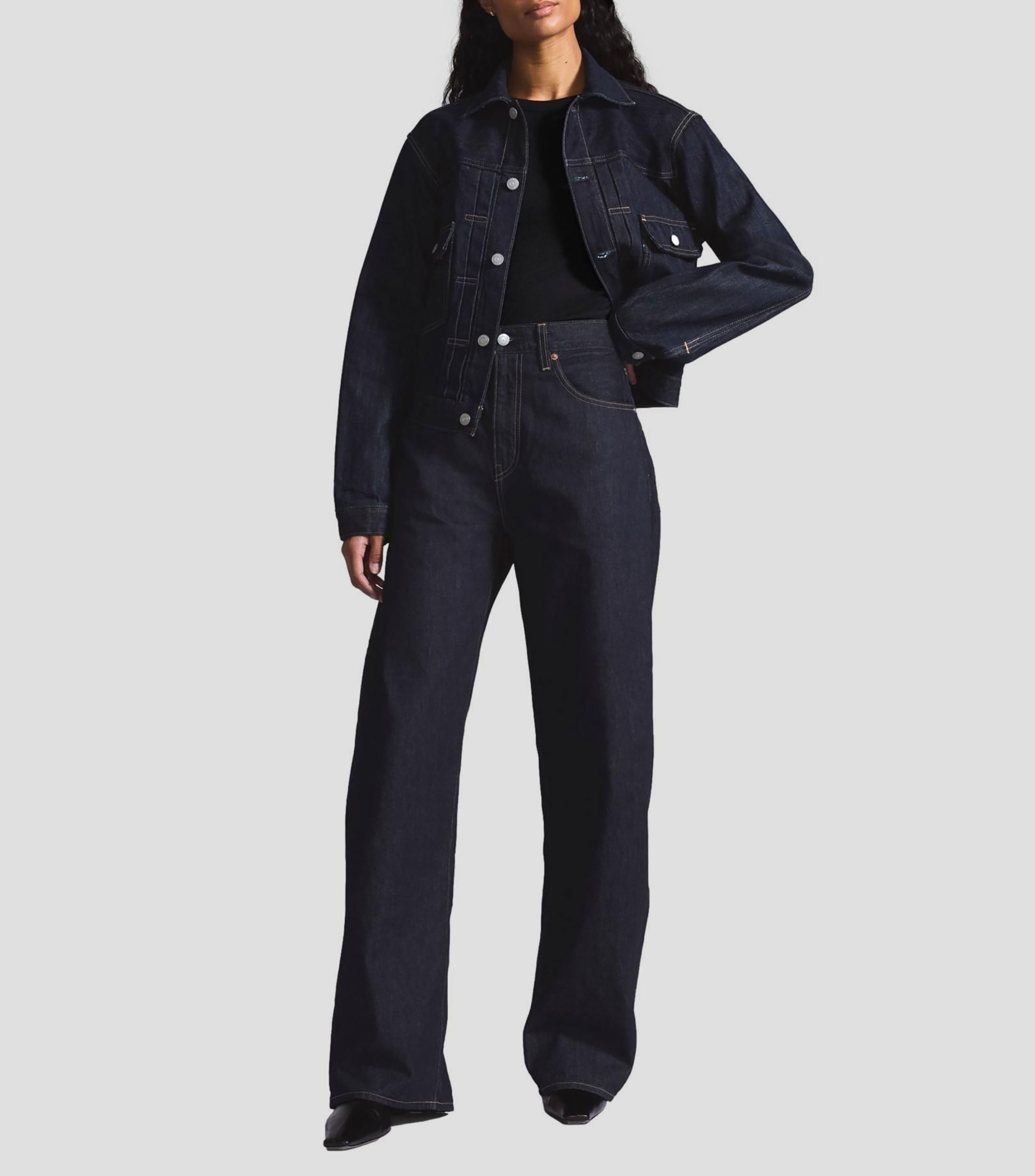 Chamarra Clásica Trucker Type III liso Mujer